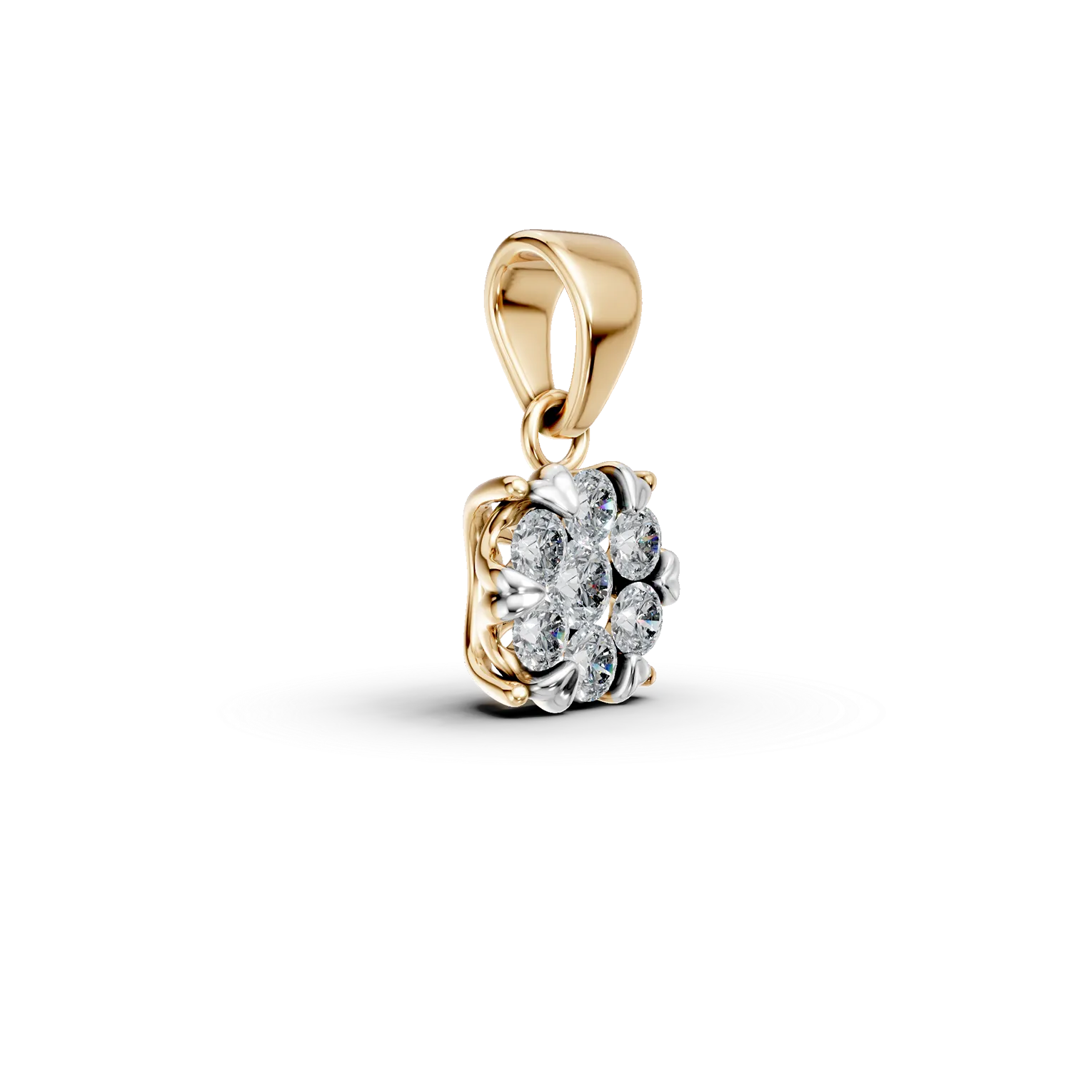 Zawieszka z żółtego złota z diamentami o masie 0.2ct