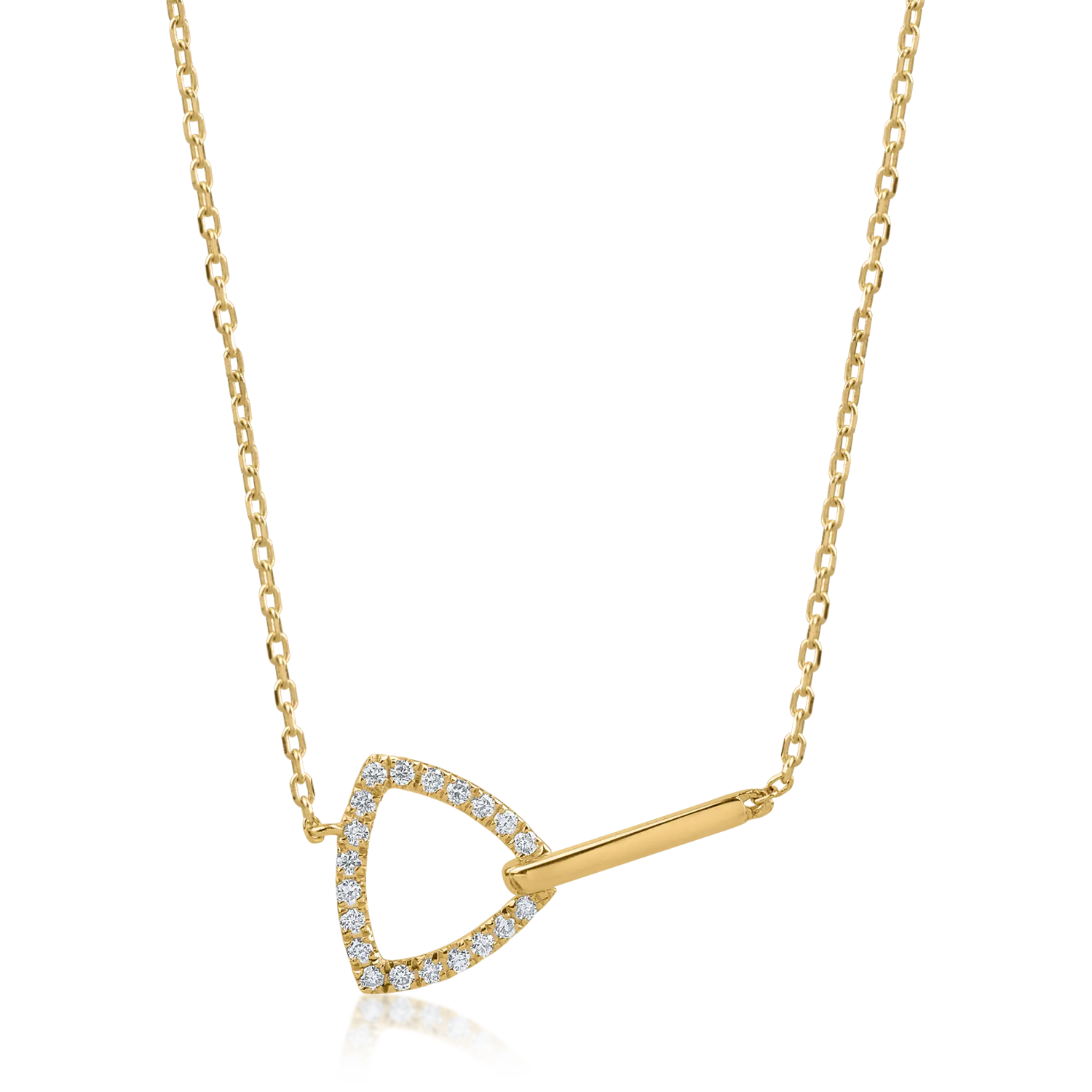 Yellow gold pendant necklace with 0.17ct diamonds