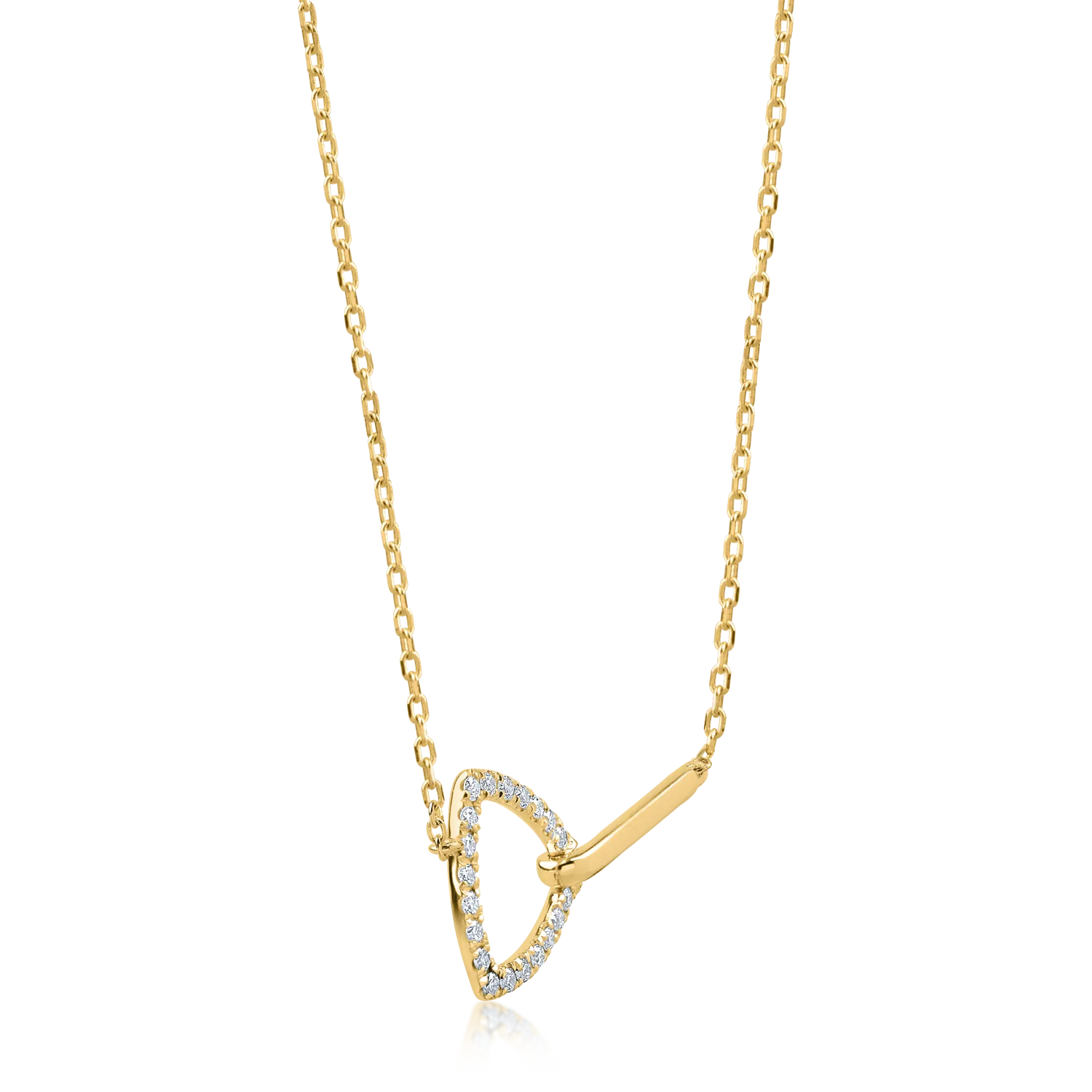 Yellow gold pendant necklace with 0.17ct diamonds
