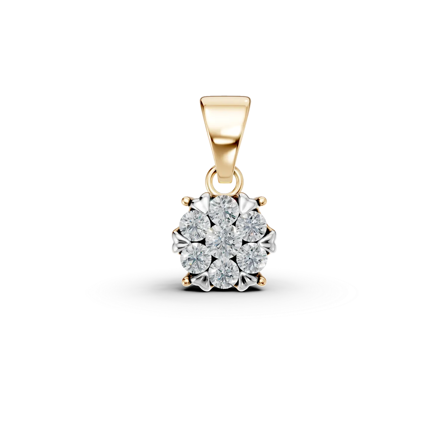 Yellow gold pendant with 0.2ct diamonds-163707