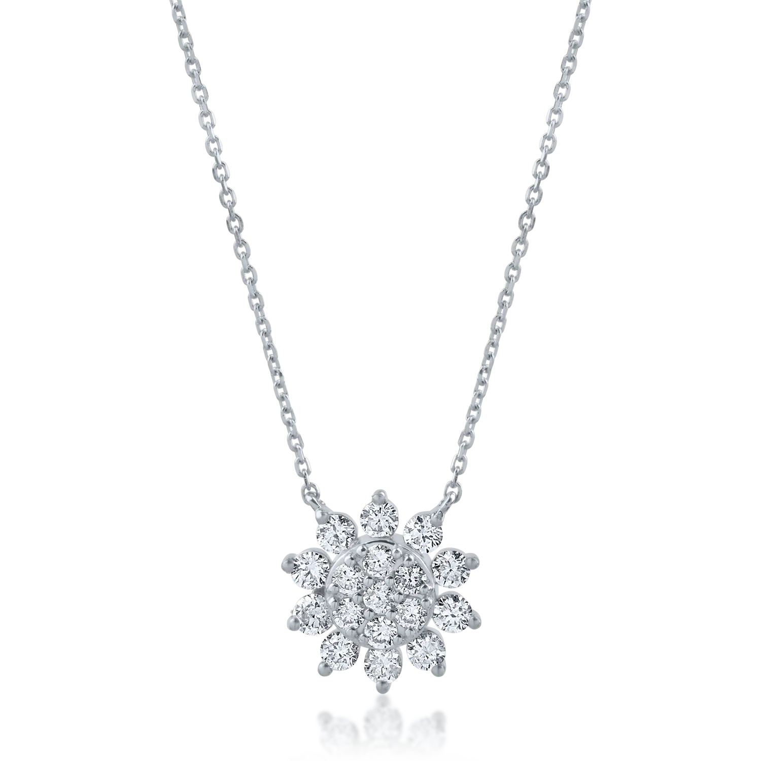 Naszyjnik z białego złota z diamentami o masie 0.51ct