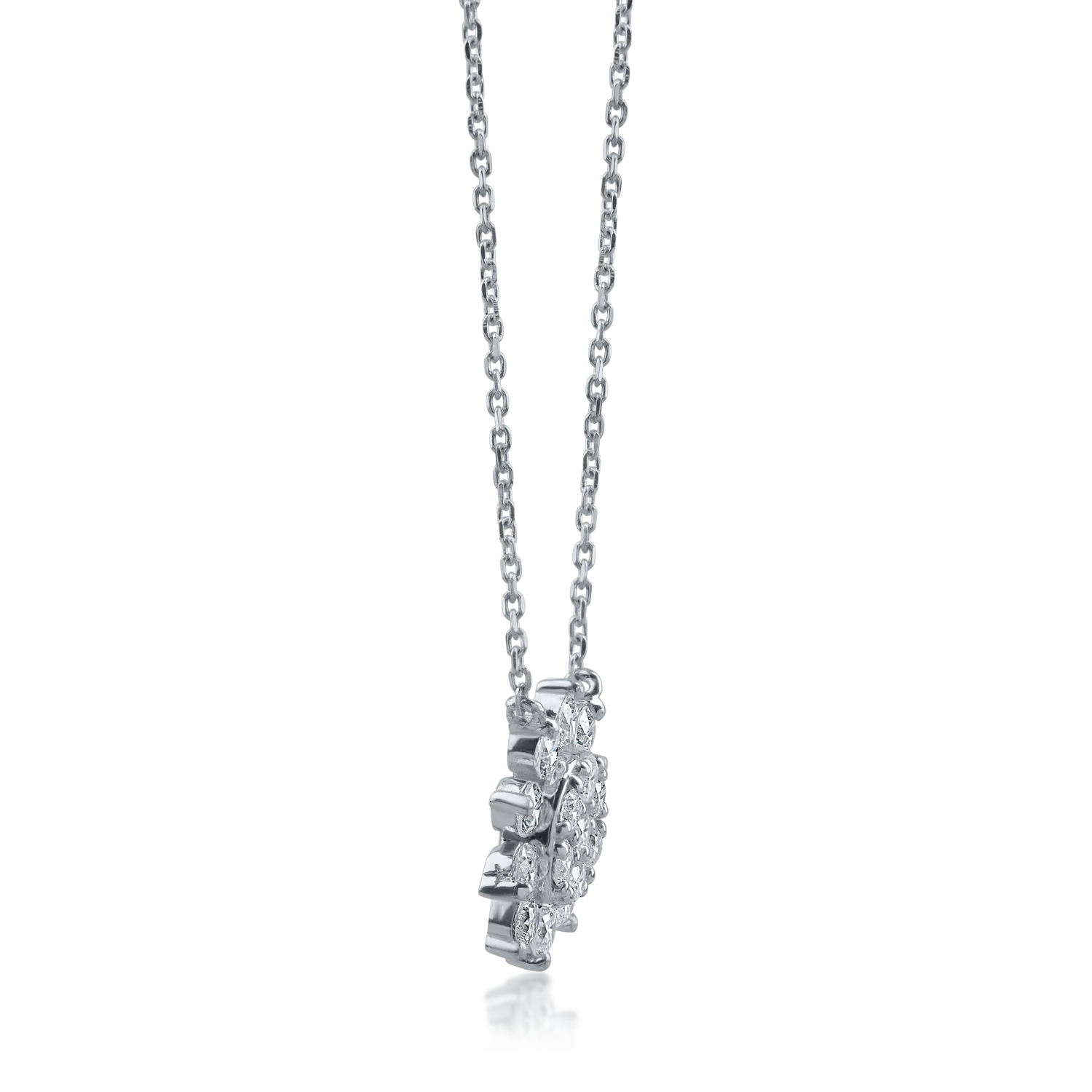 Naszyjnik z białego złota z diamentami o masie 0.51ct