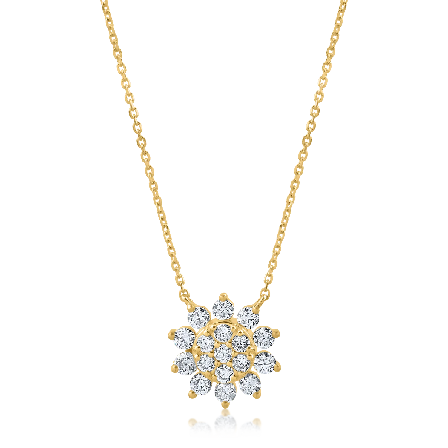 Yellow gold pendant necklace with 0.51ct diamonds