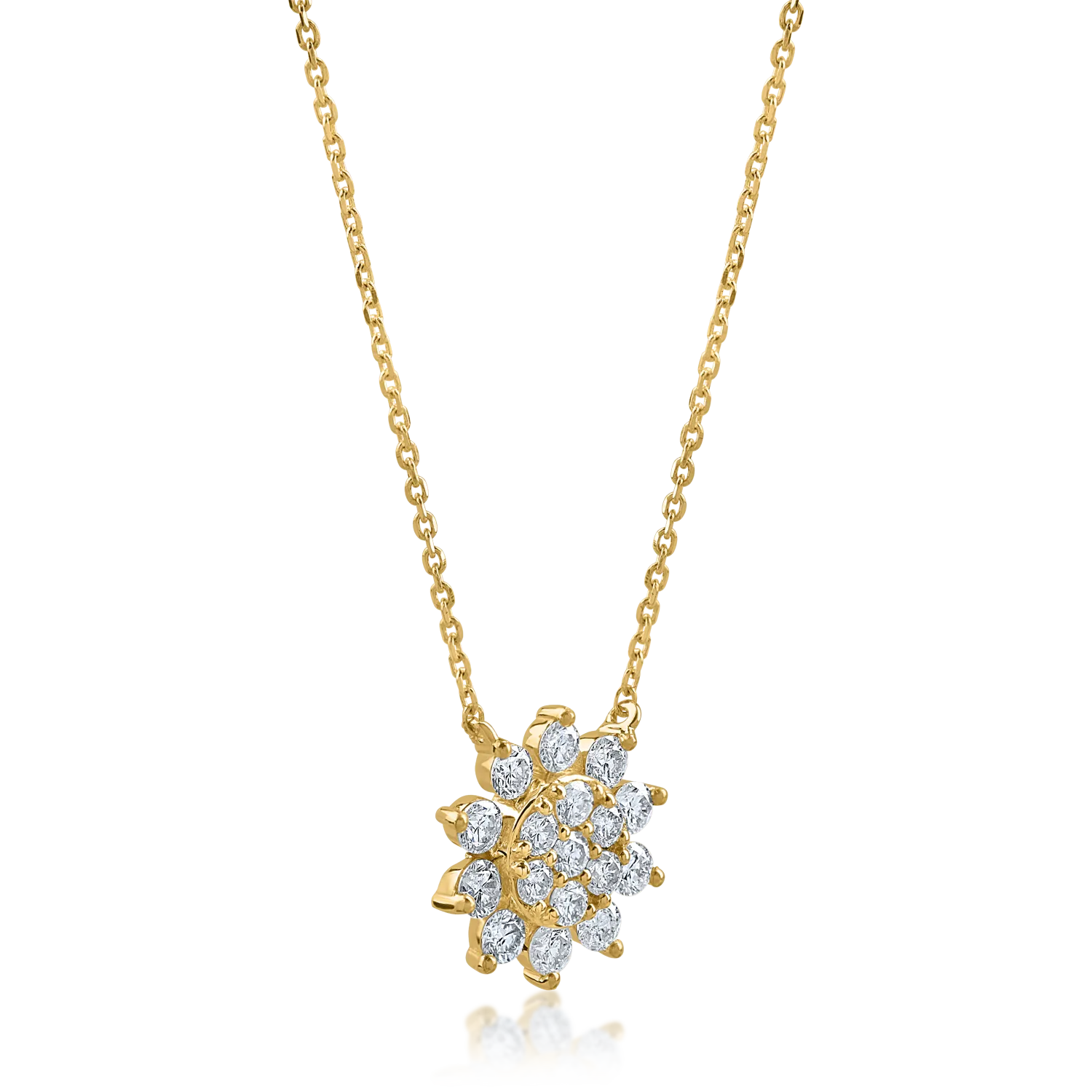 Yellow gold pendant necklace with 0.51ct diamonds