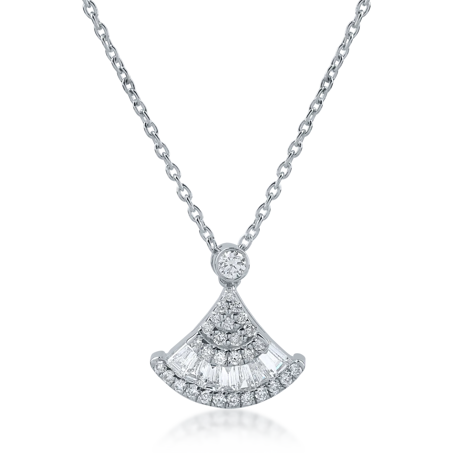 Lant cu pandantiv din aur alb cu diamante de 0.36ct-163749