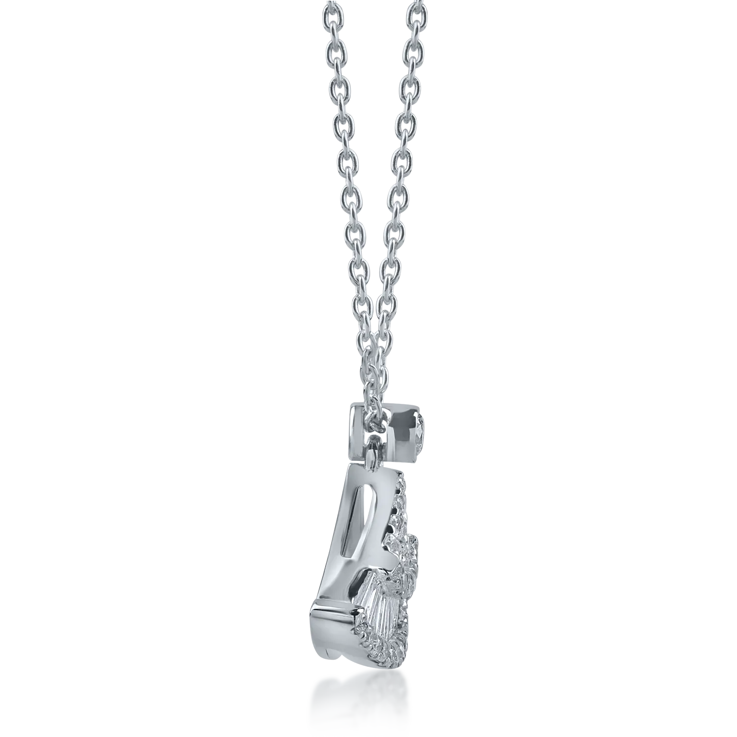 Lant cu pandantiv din aur alb cu diamante de 0.36ct