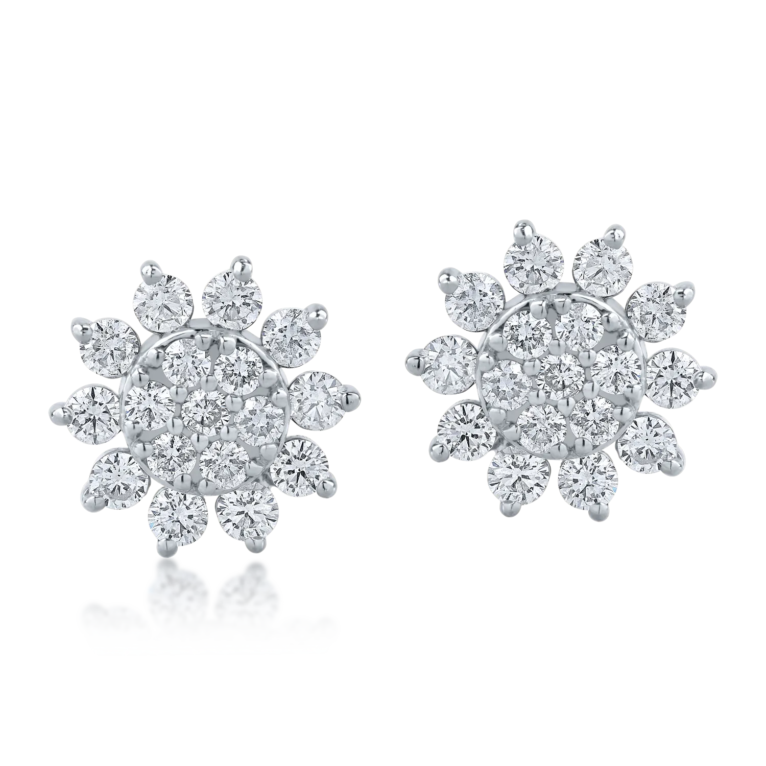 White gold earrings with 1.02ct diamonds