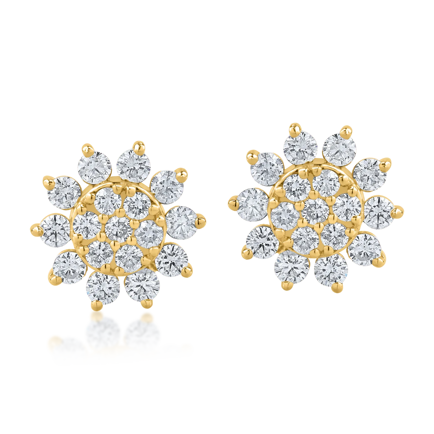 Yellow gold earrings with 1.02ct diamonds