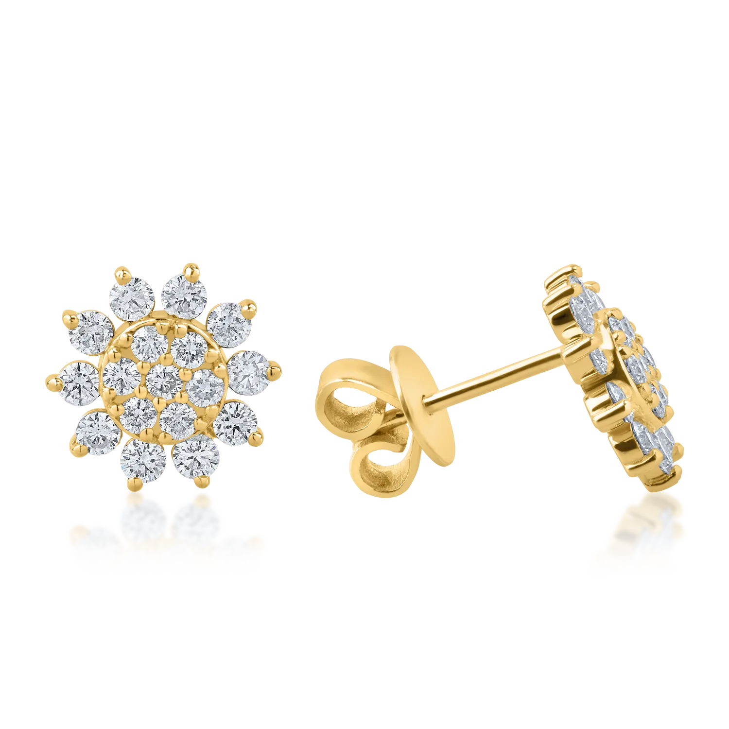 Yellow gold earrings with 1.02ct diamonds