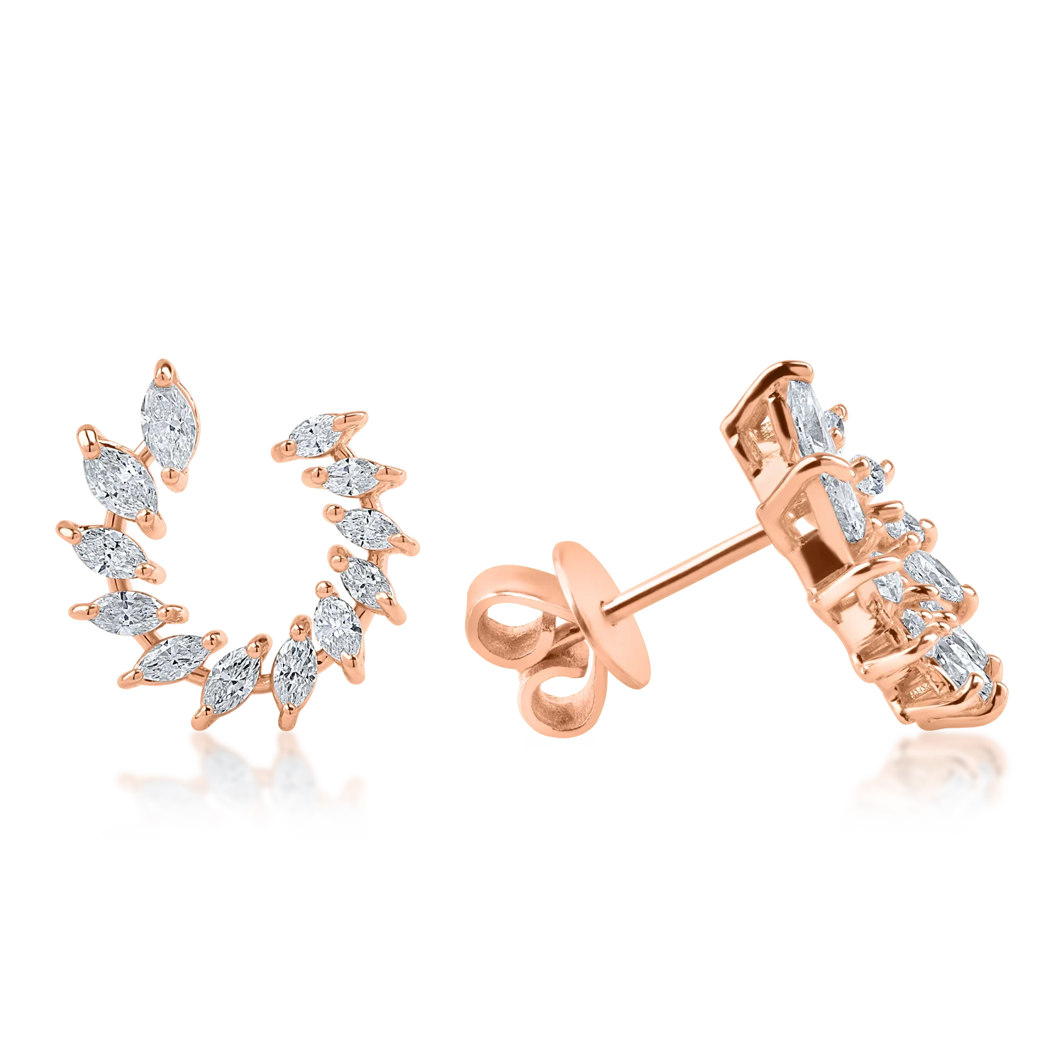 Rose gold earrings with 1.17ct diamonds