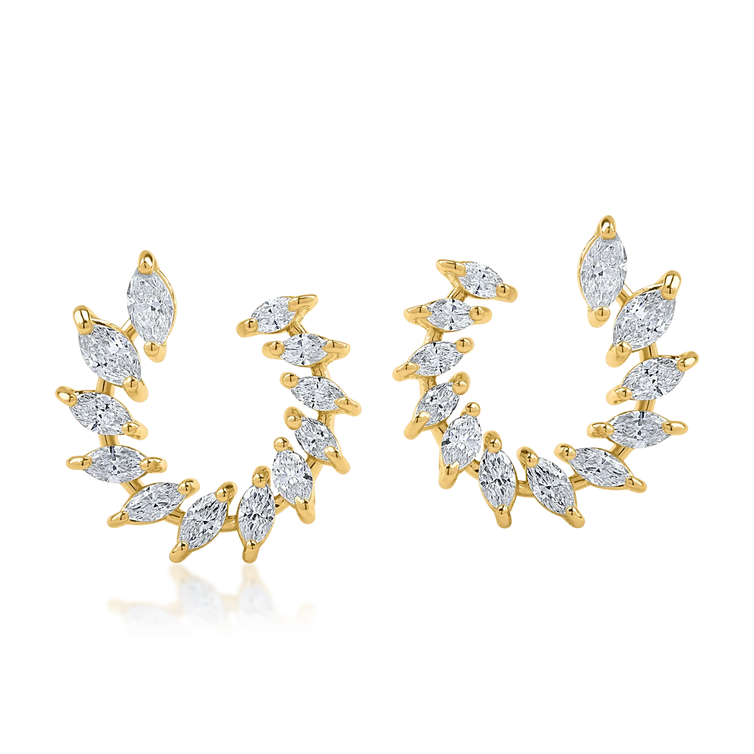 Cercei din aur galben cu diamante de 1.17ct