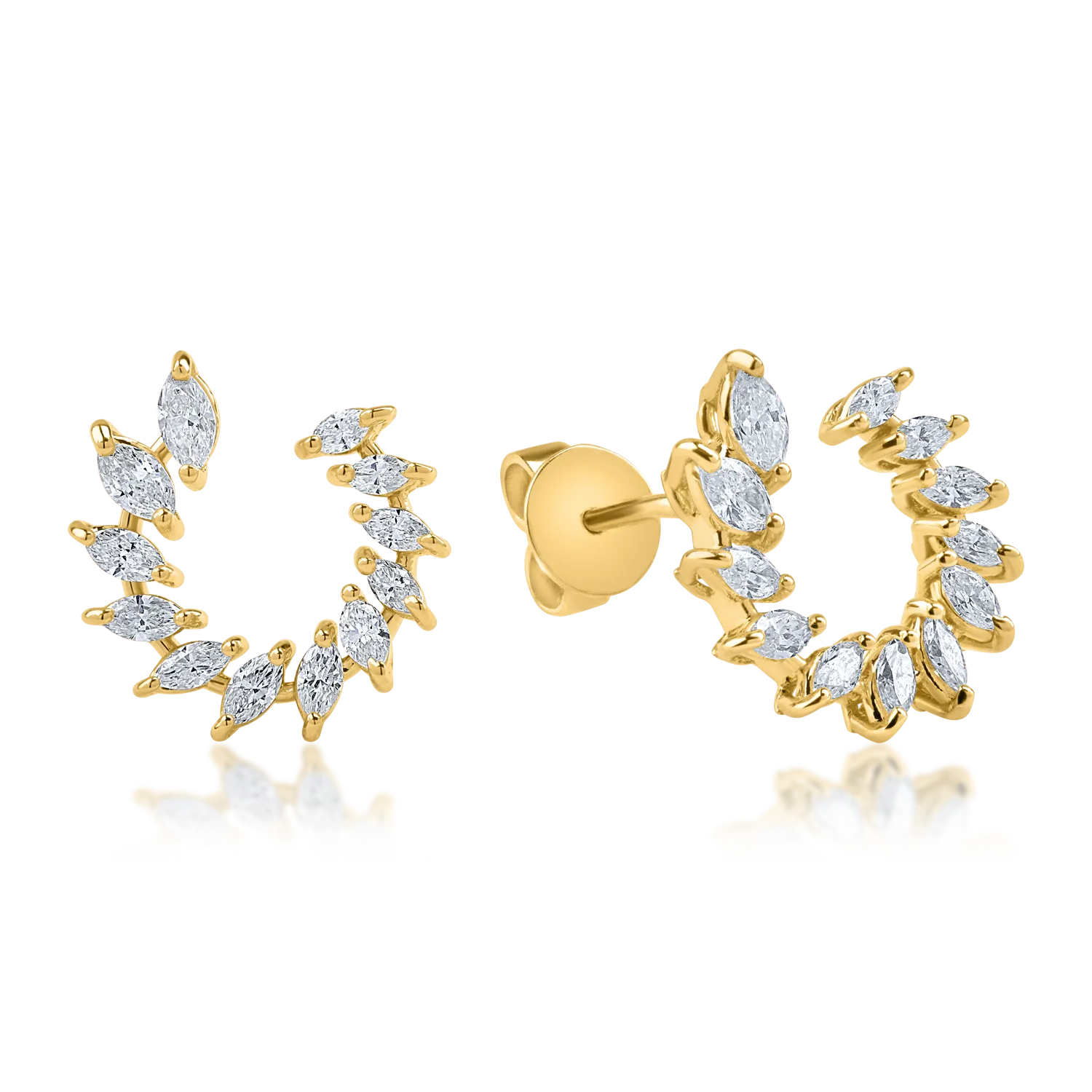 Yellow gold earrings with 1.17ct diamonds