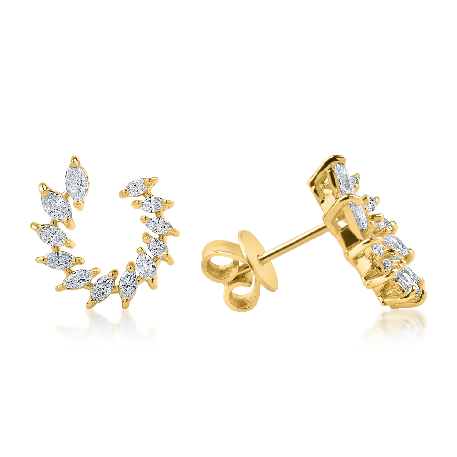 Yellow gold earrings with 1.17ct diamonds