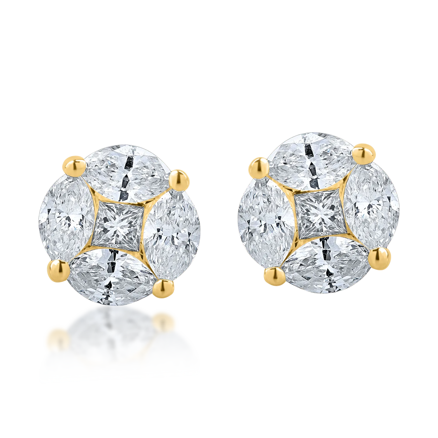 Yellow gold earrings with 1.13ct diamonds