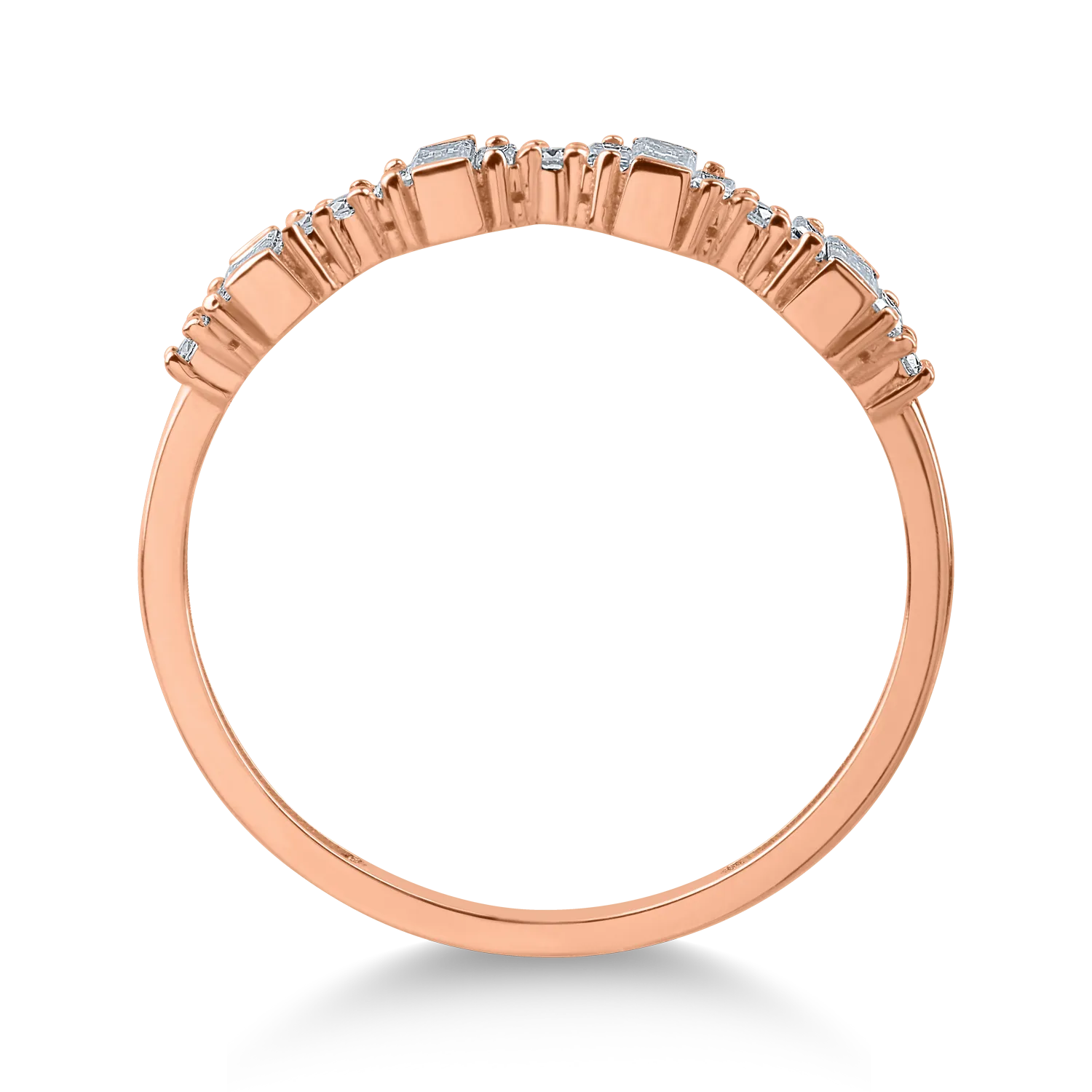 Inel din aur roz cu diamante de 0.24ct