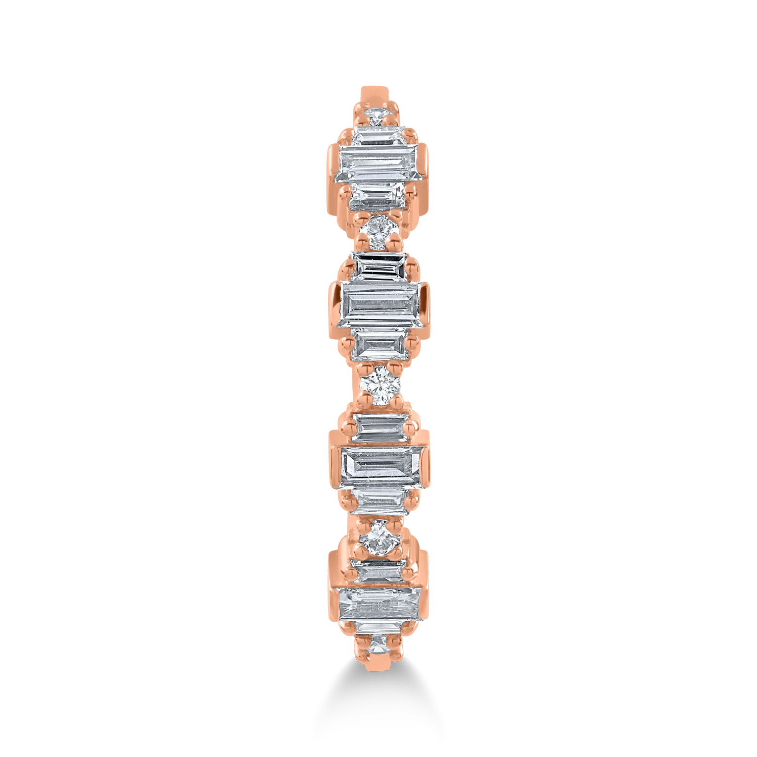 Inel din aur roz cu diamante baguette de 0.24ct