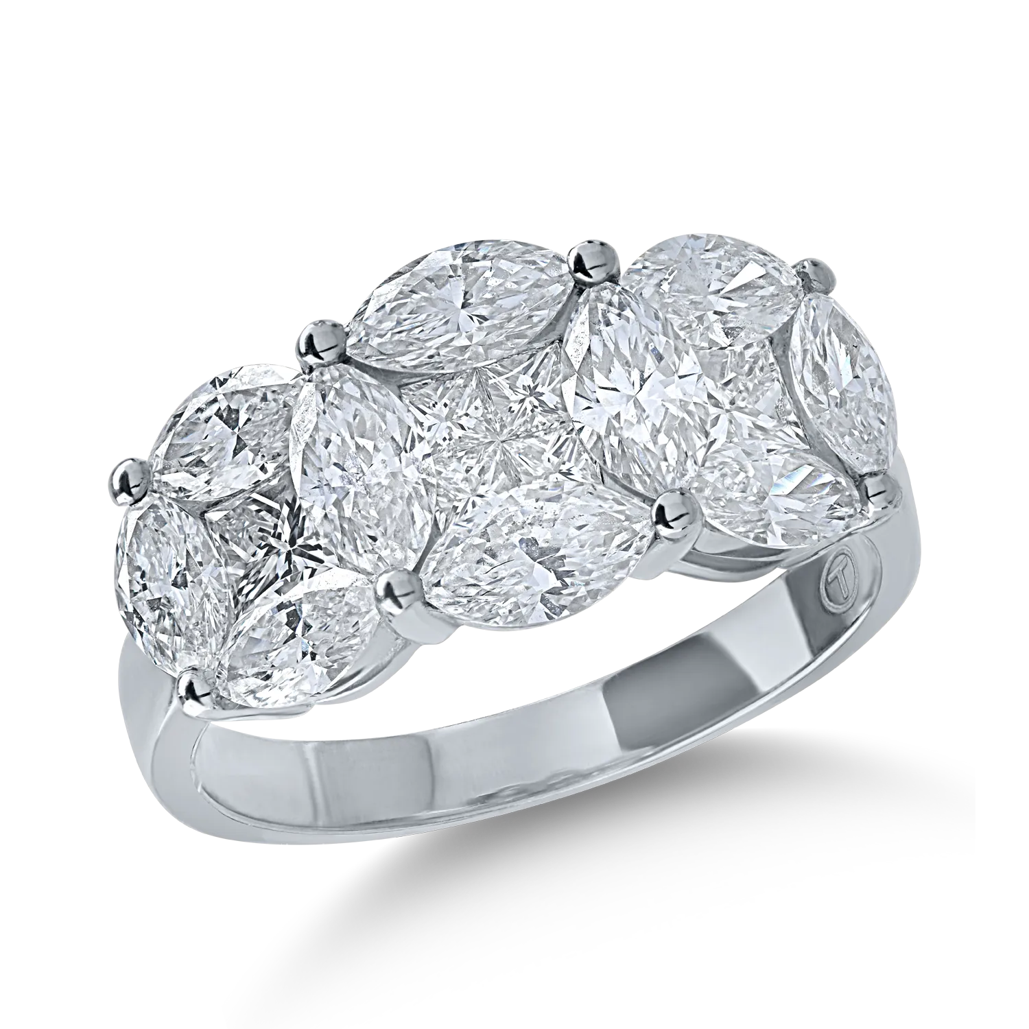 Inel din aur alb cu diamante de 2.1ct