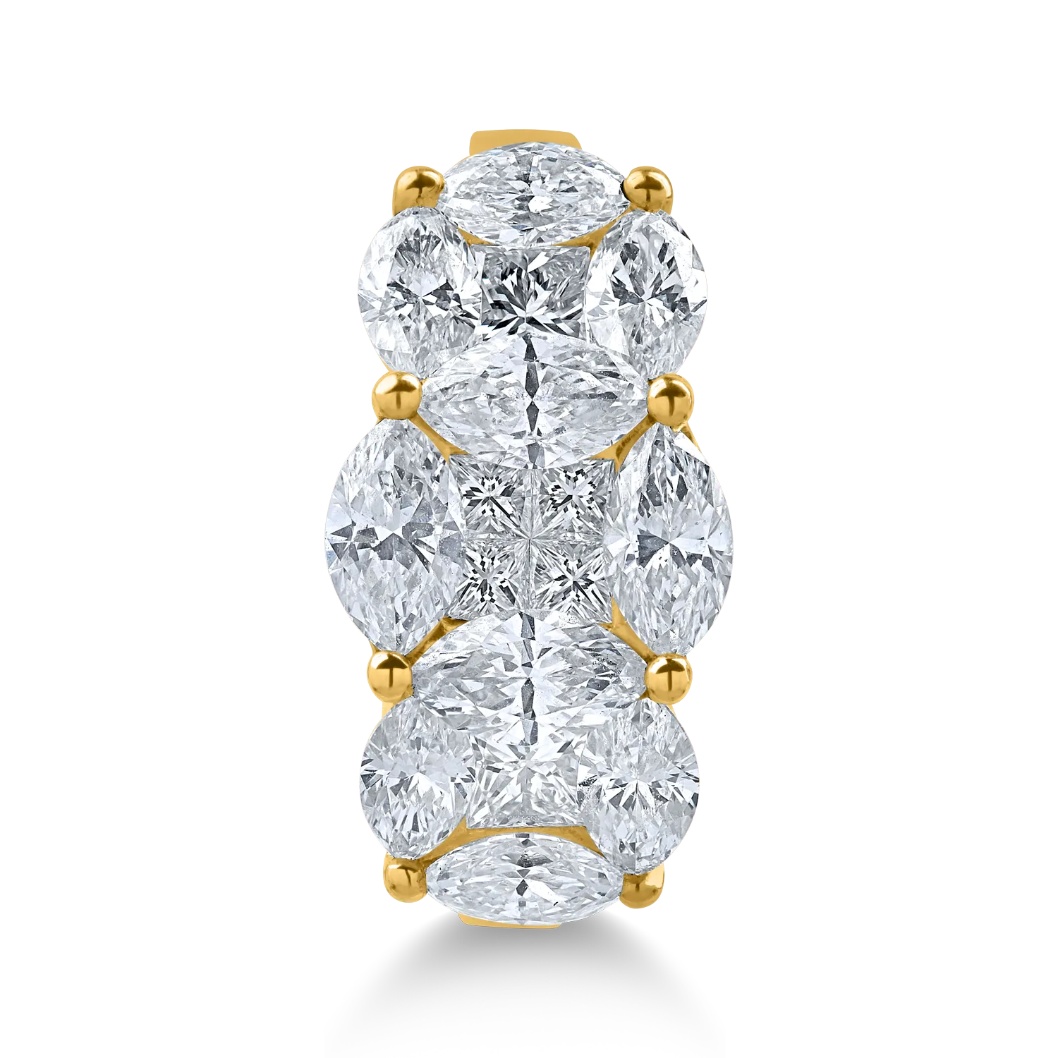 Sárga arany gyűrű 2.13ct gyémántokkal