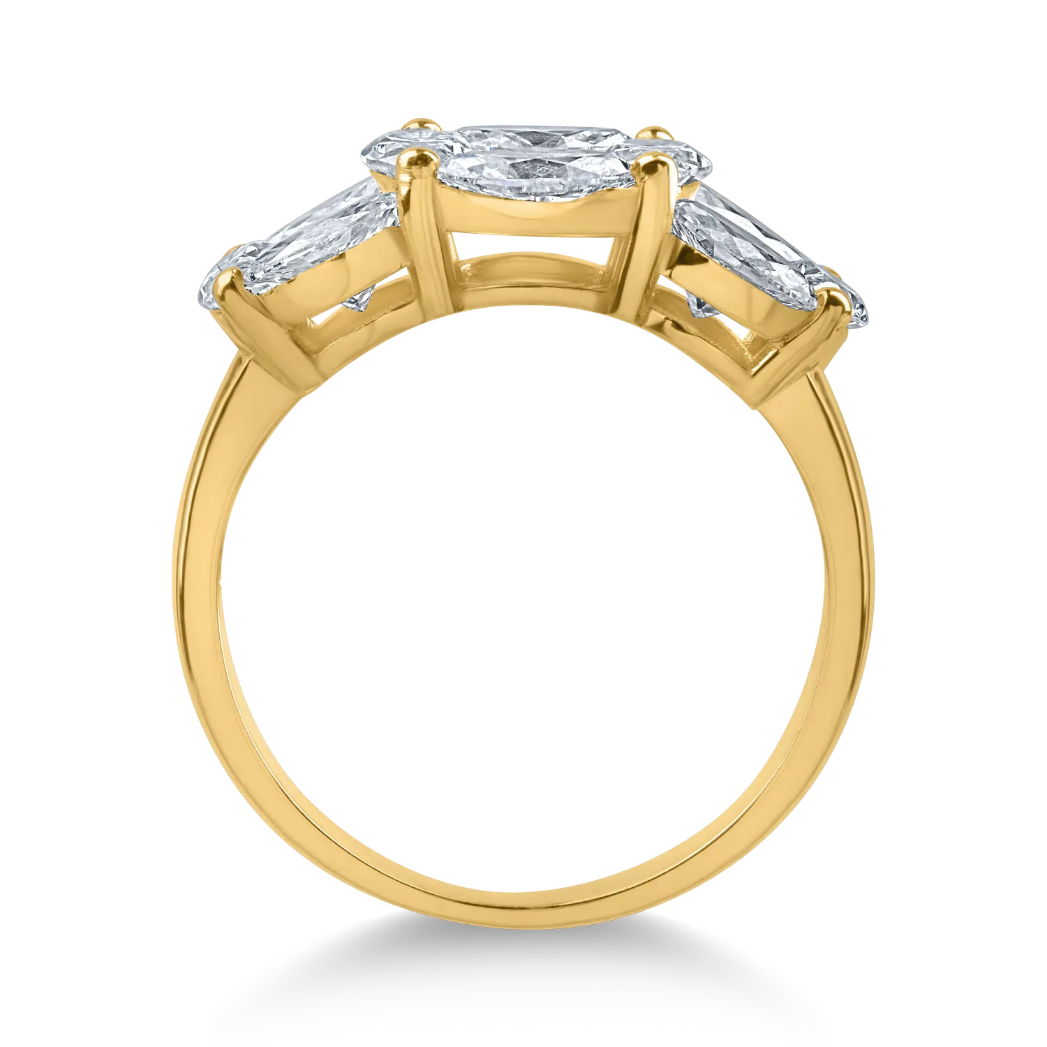 Sárga arany gyűrű 2.26ct gyémántokkal