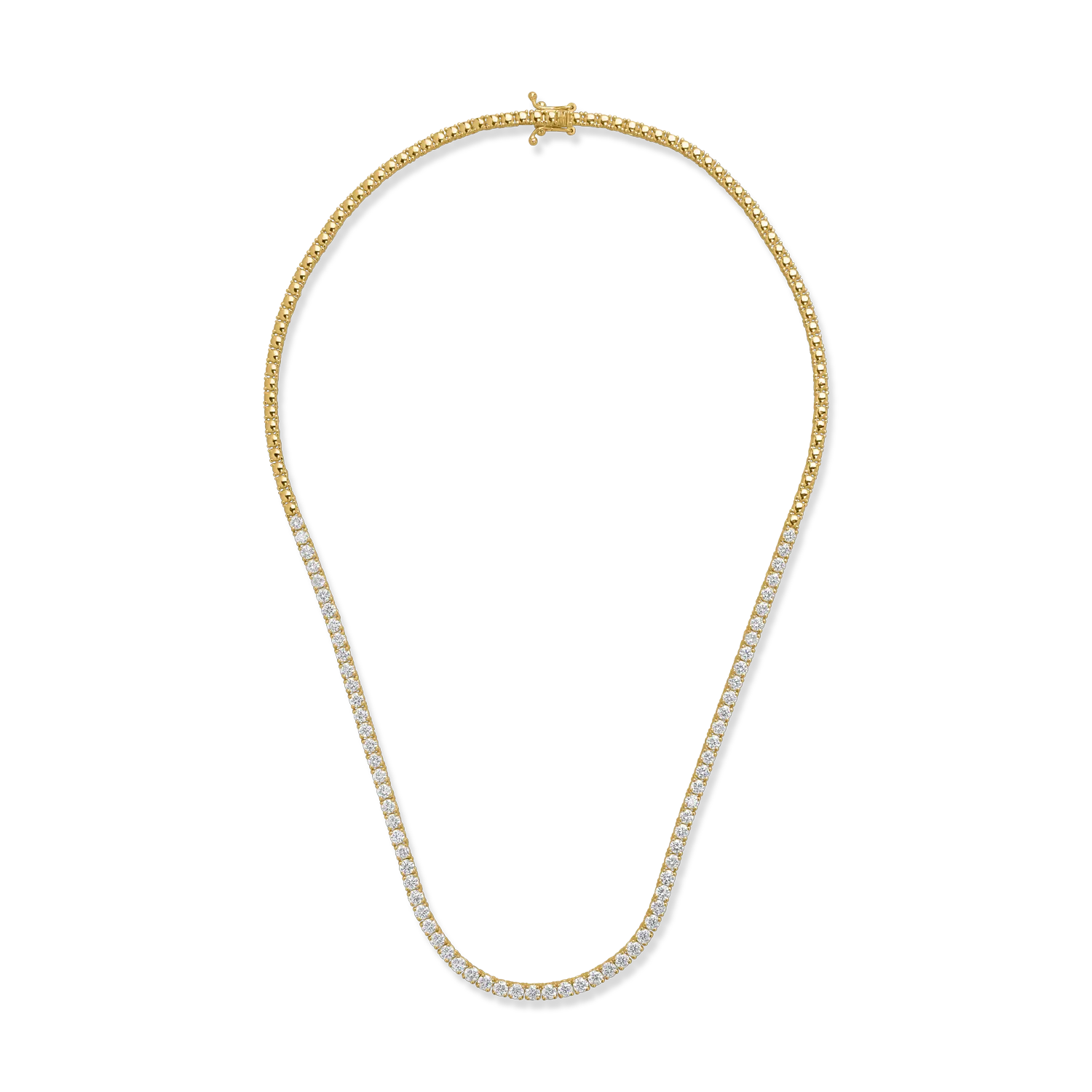 Yellow gold tennis necklace with 5.5ct diamonds