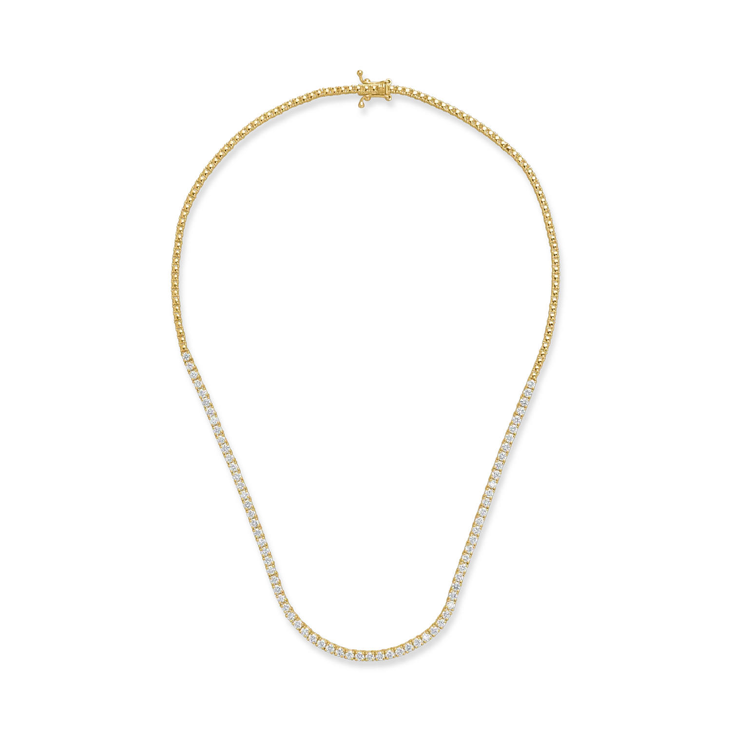 Yellow gold tennis necklace with 3.5ct diamonds