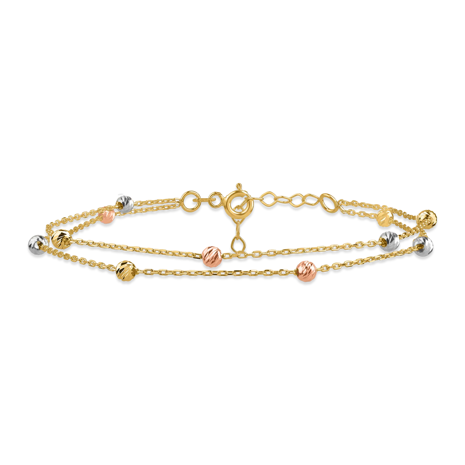 White-rose-yellow gold bracelet