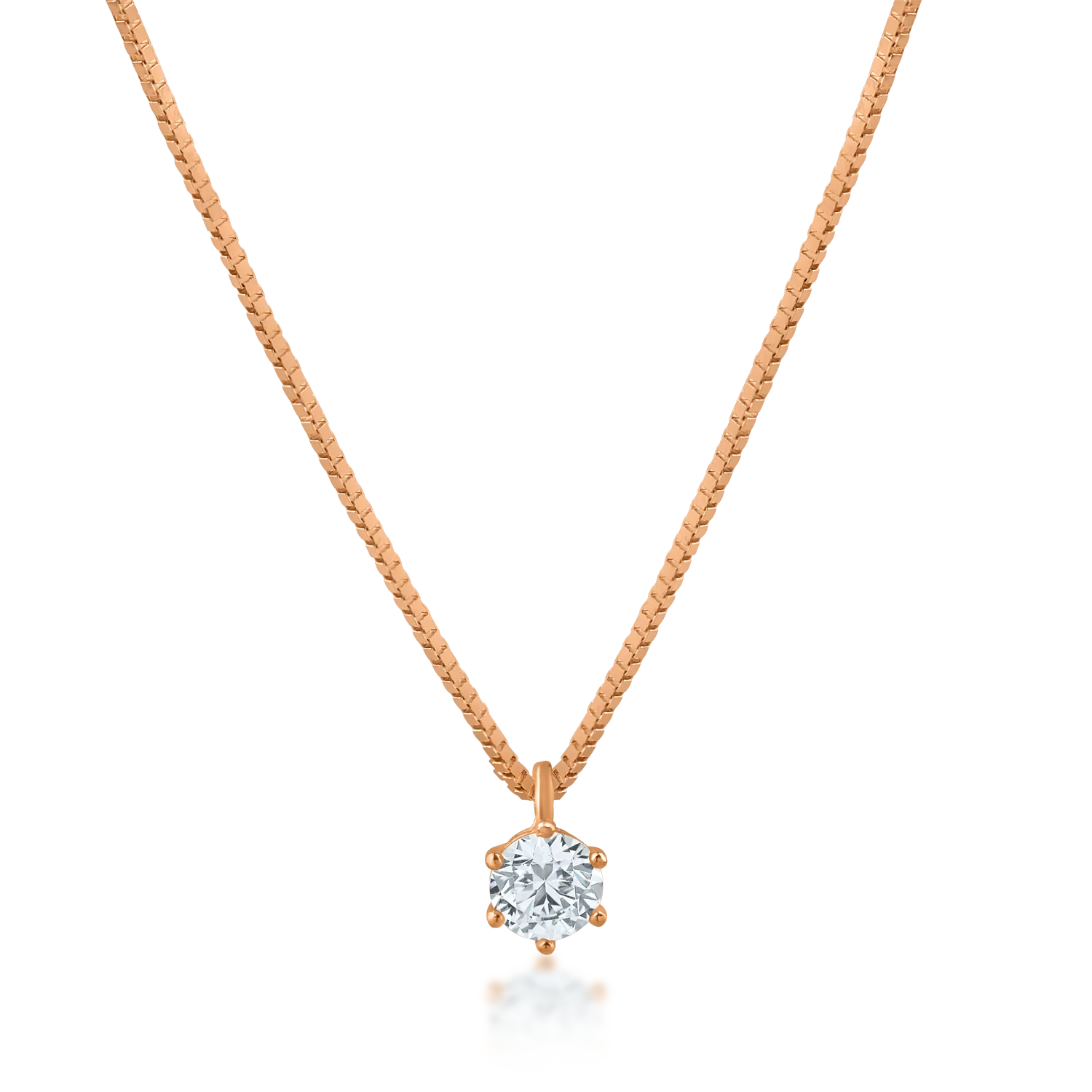 Yellow-rose gold pendant necklace