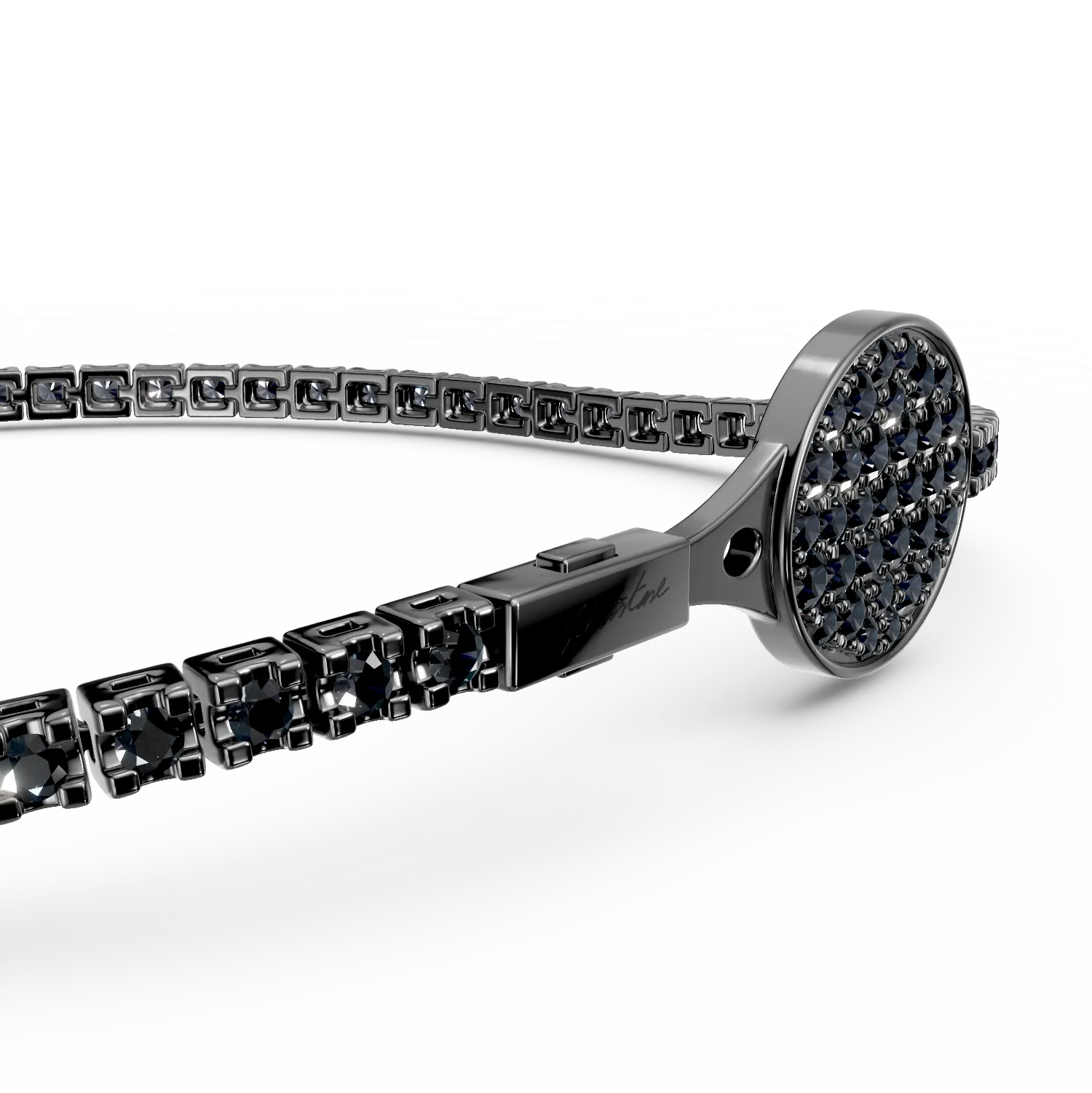 Bratara tennis Heritage cu safire negre de 1.9ct