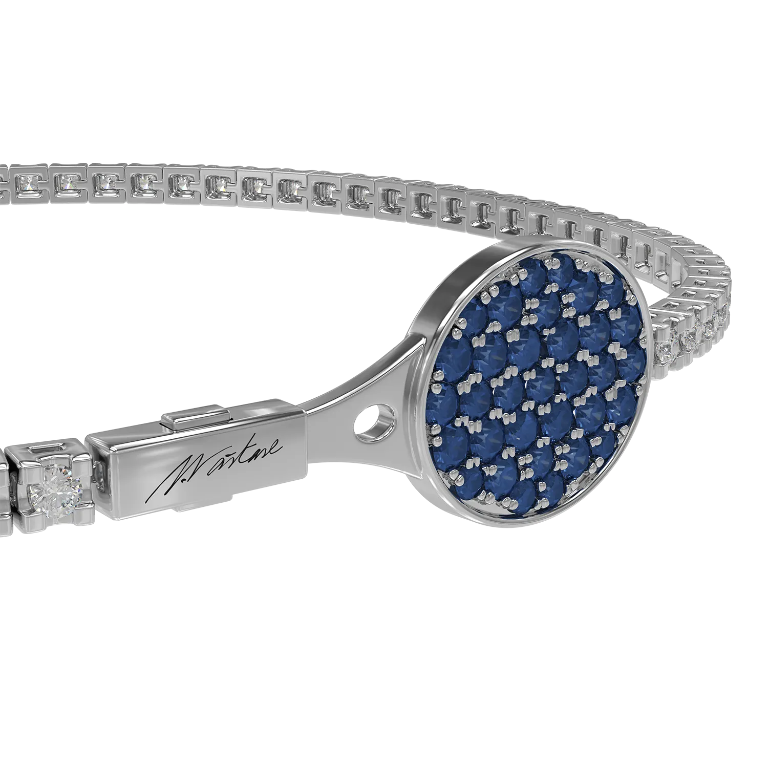 Wonder tennis bracelet with 1.698ct diamonds and sapphires