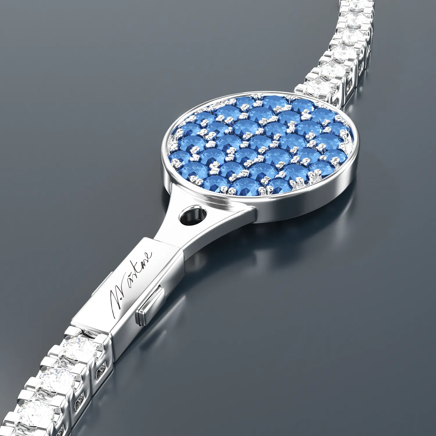 Wonder tennis bracelet with 1.698ct diamonds and sapphires