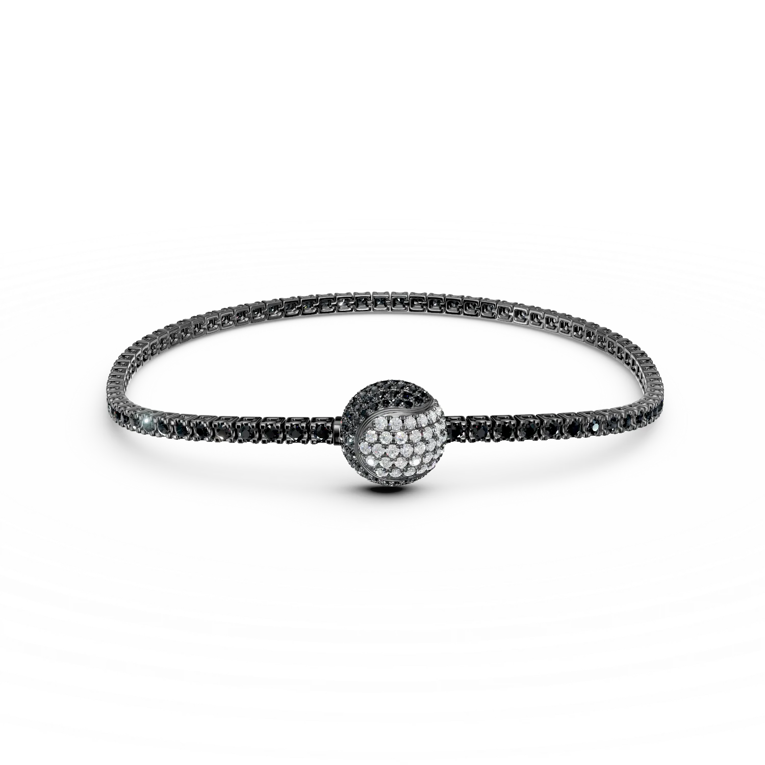 Bratara tennis Victory cu diamante negre si incolore de 2.1ct