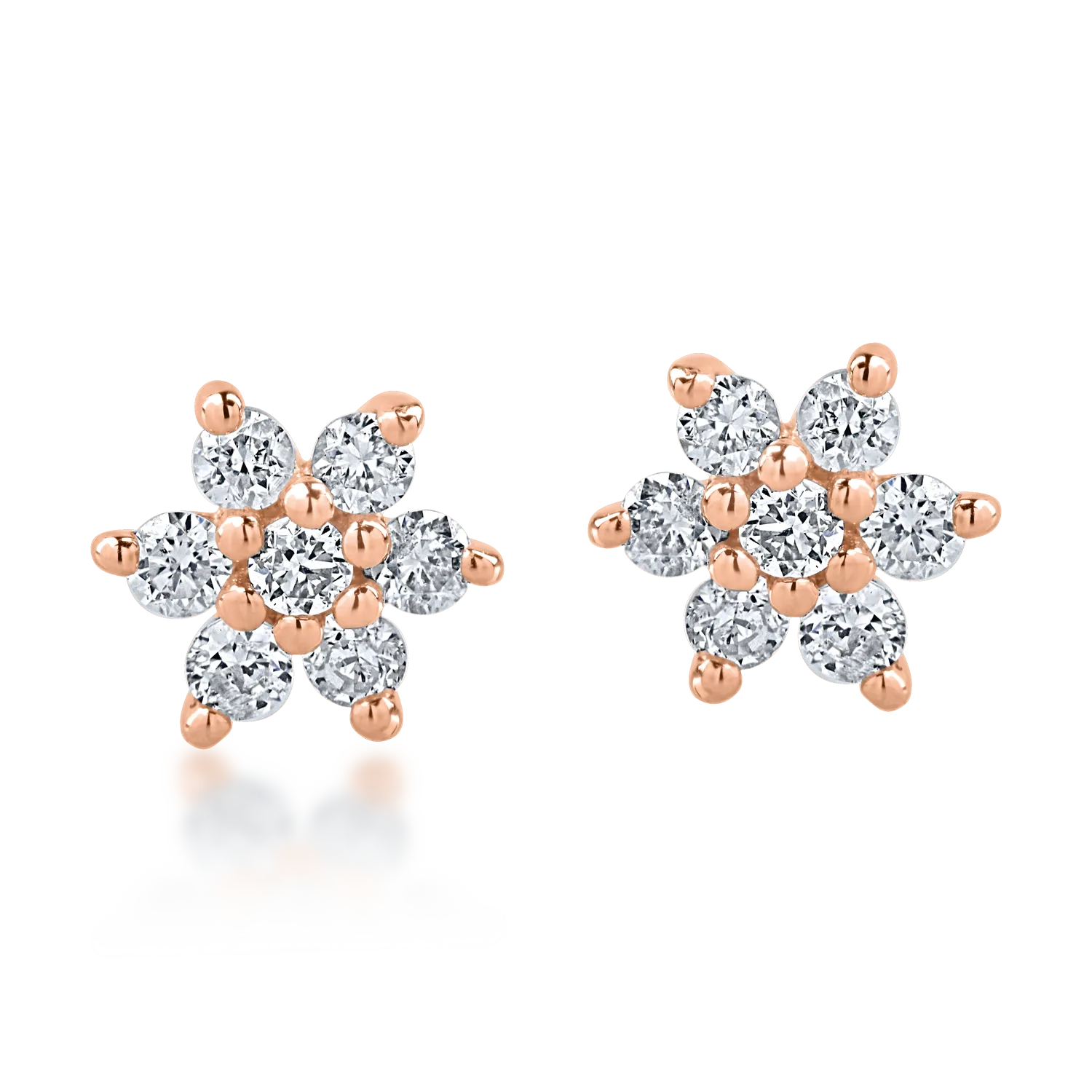 Rose gold earrings with 0.14ct diamonds