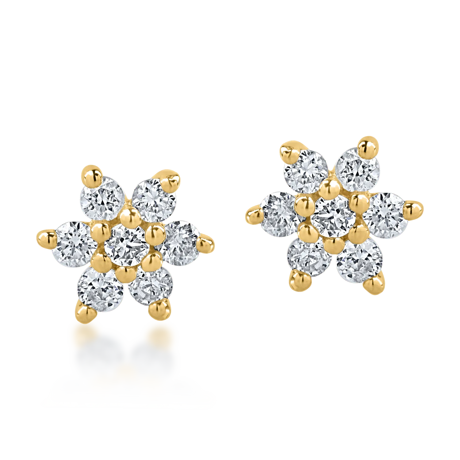 Yellow gold earrings with 0.14ct diamonds