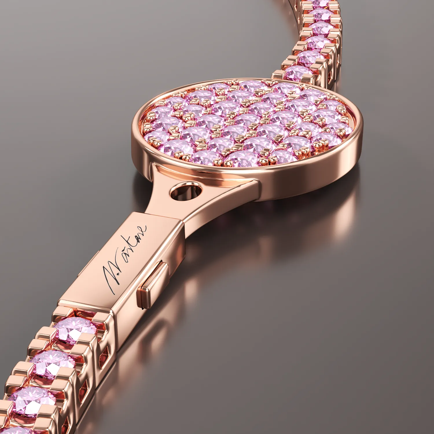 Glory tennis bracelet with 1.504ct pink sapphires