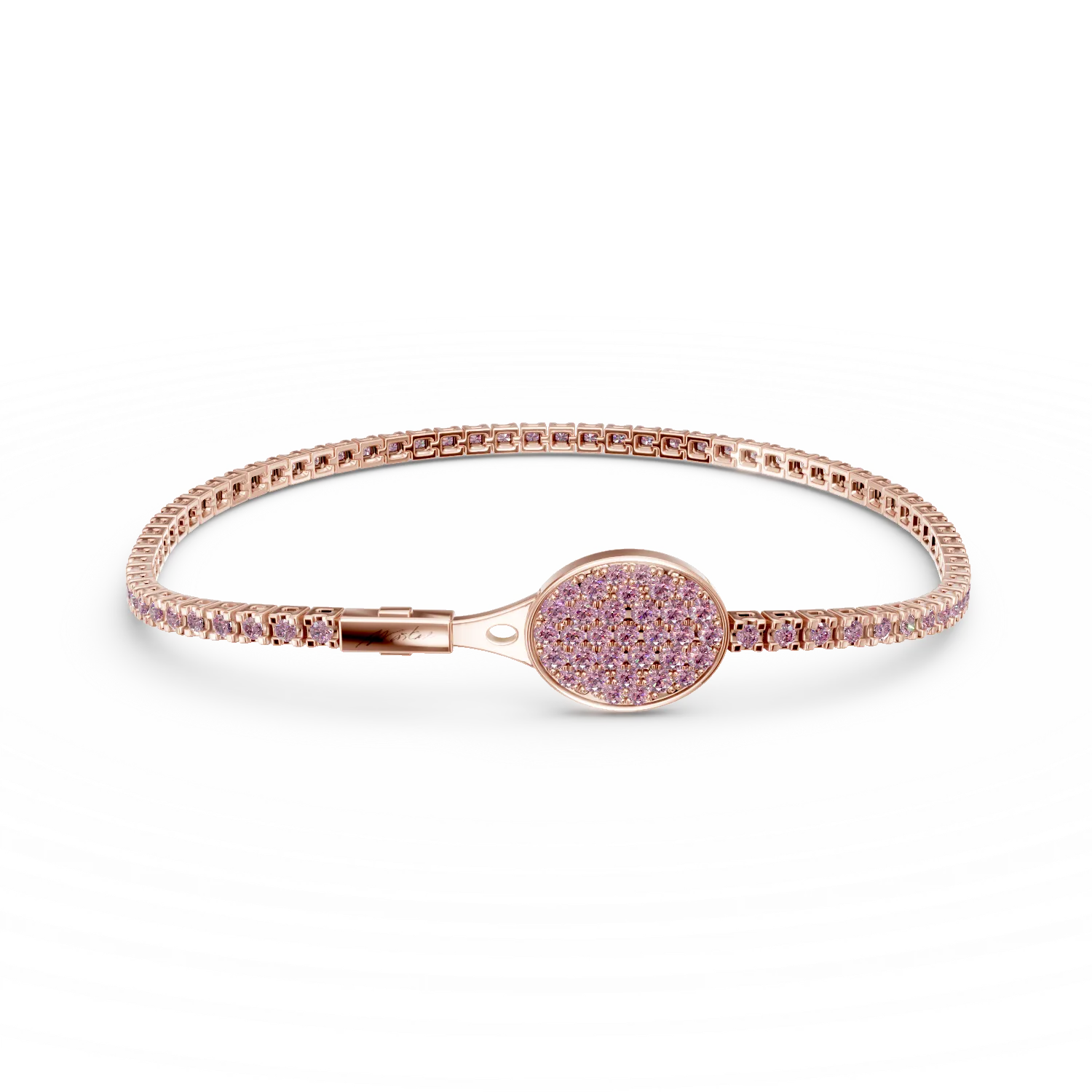 Glory tenisz karkötő 1.5ct rózsaszín zafírokkal