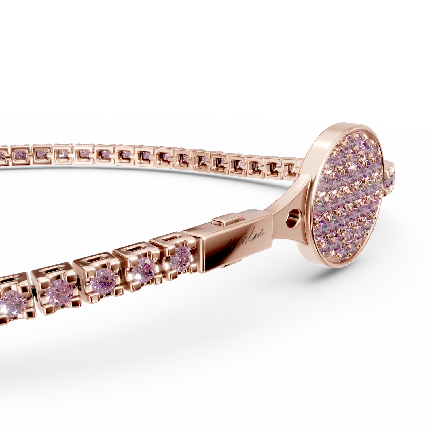 Glory tenisz karkötő 1.5ct rózsaszín zafírokkal