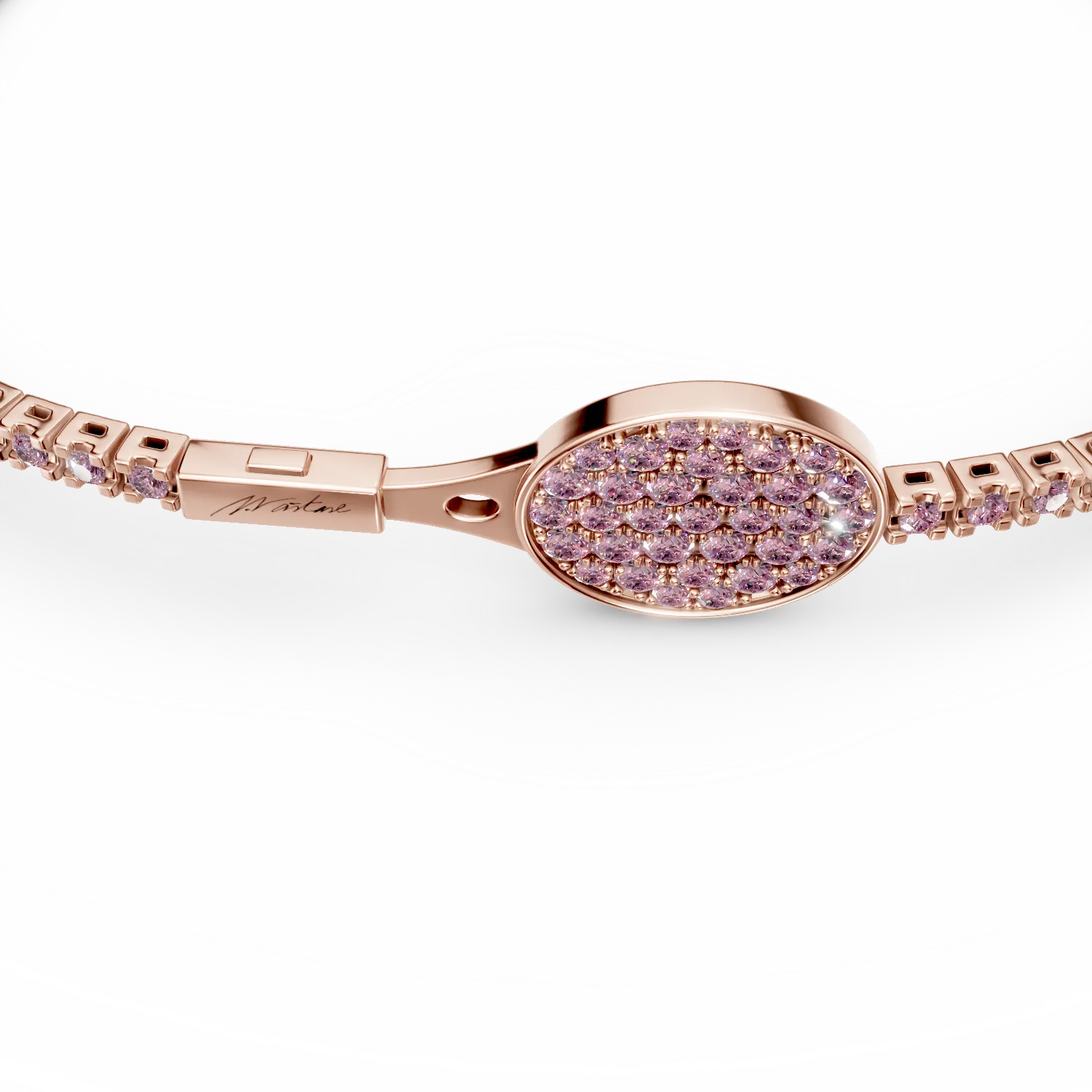 Glory tenisz karkötő 1.5ct rózsaszín zafírokkal