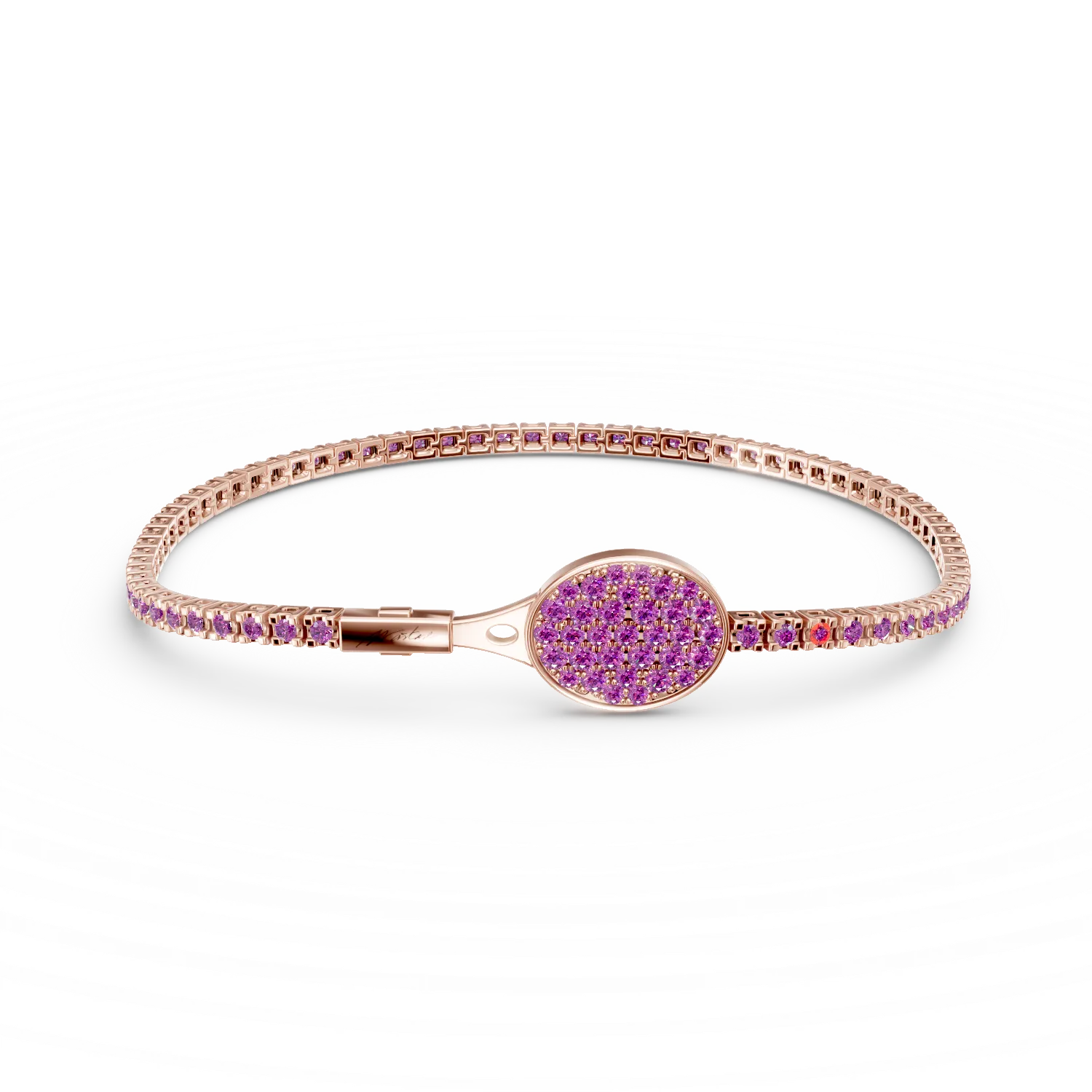 Bratara tennis Glory cu safire roz de 14.1ct