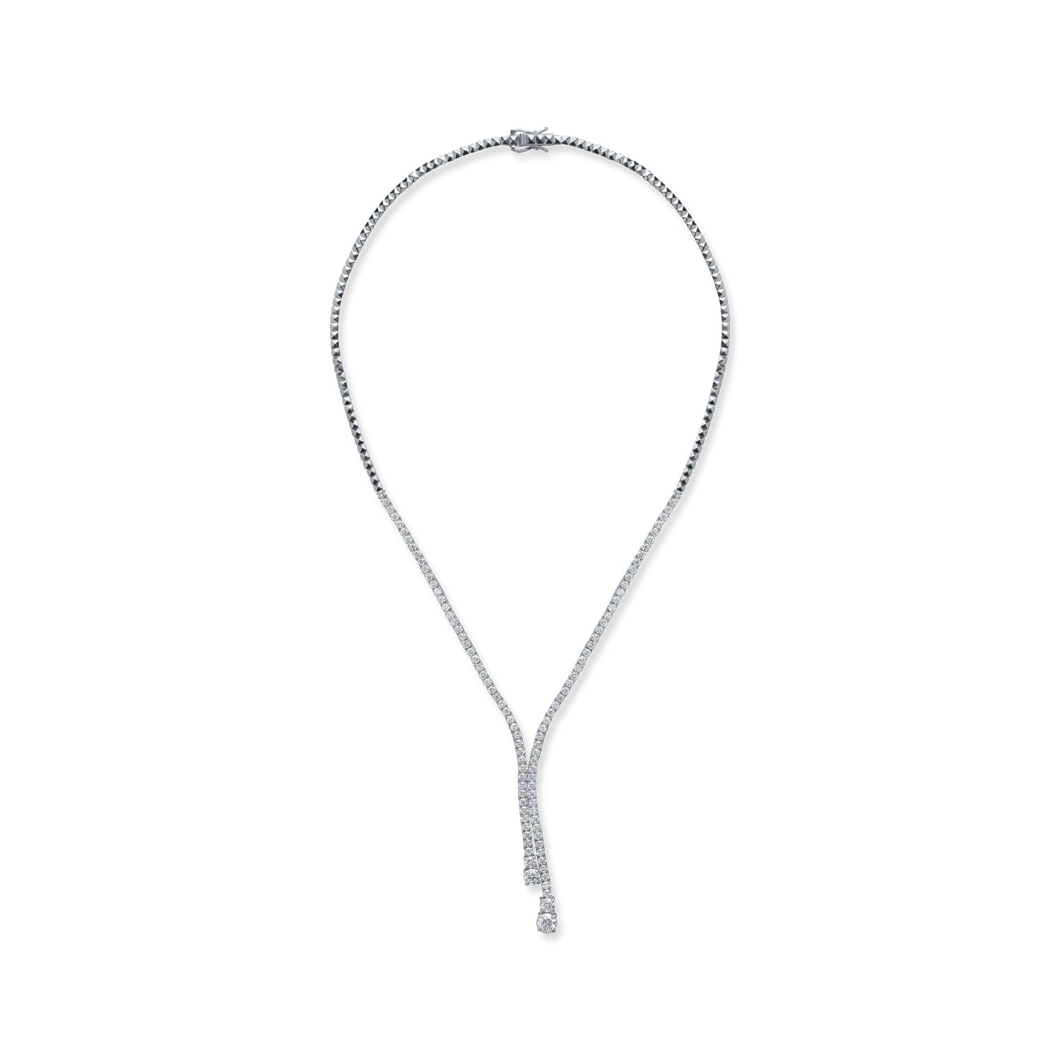 Colier tennis din aur alb cu diamante de 4.62ct