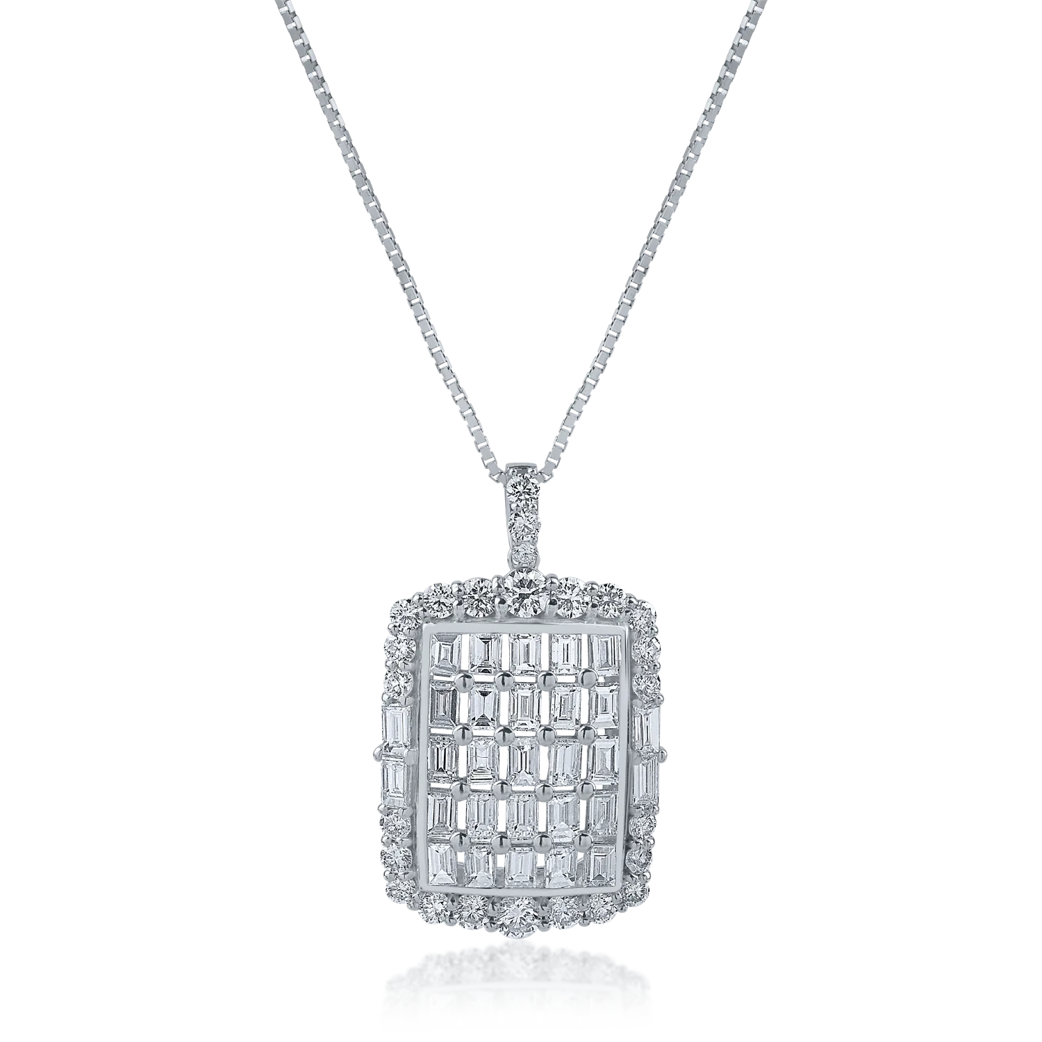 White gold pendant necklace with 2ct diamonds