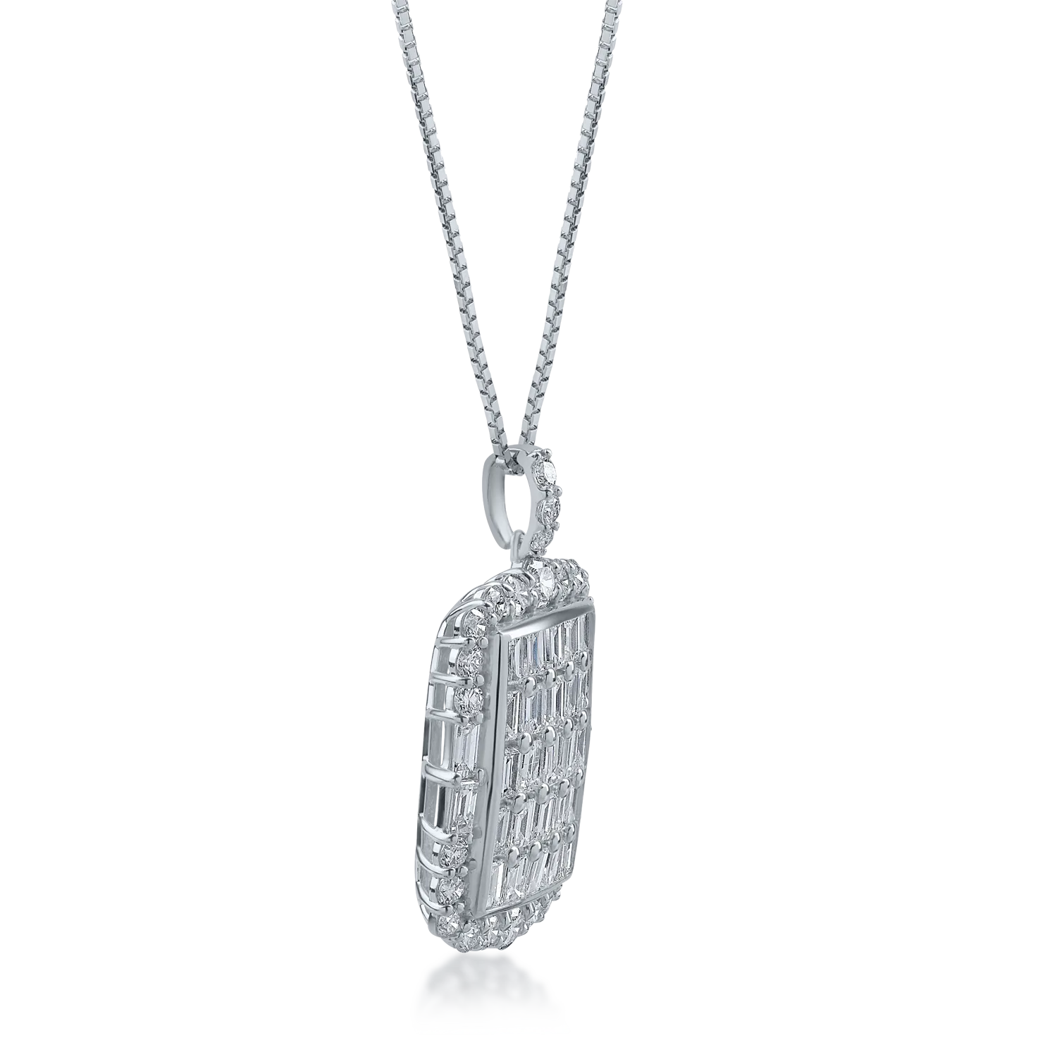 Naszyjnik z białego złota z 2ct diamentami