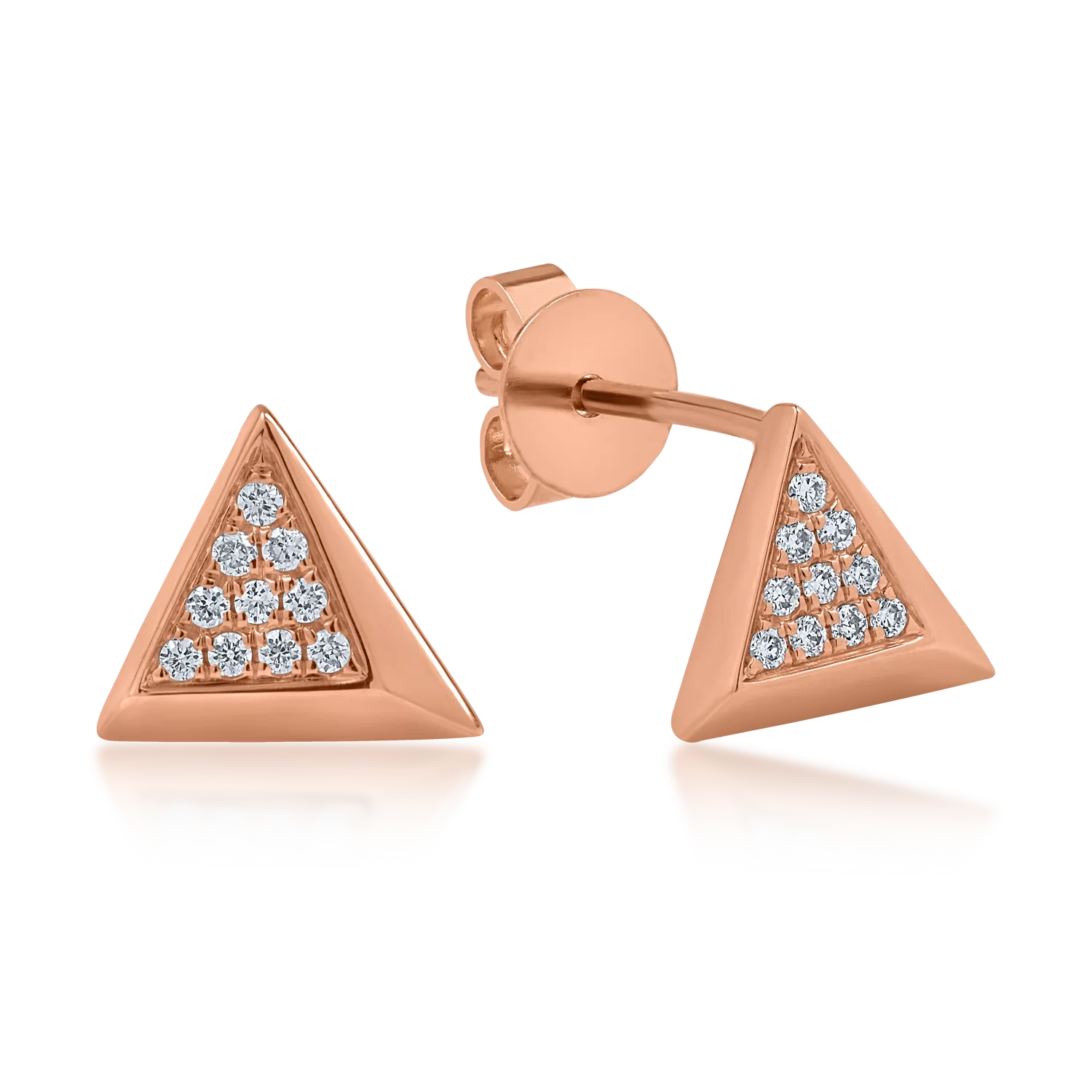 Rose gold geometric earrings with 0.056ct diamonds