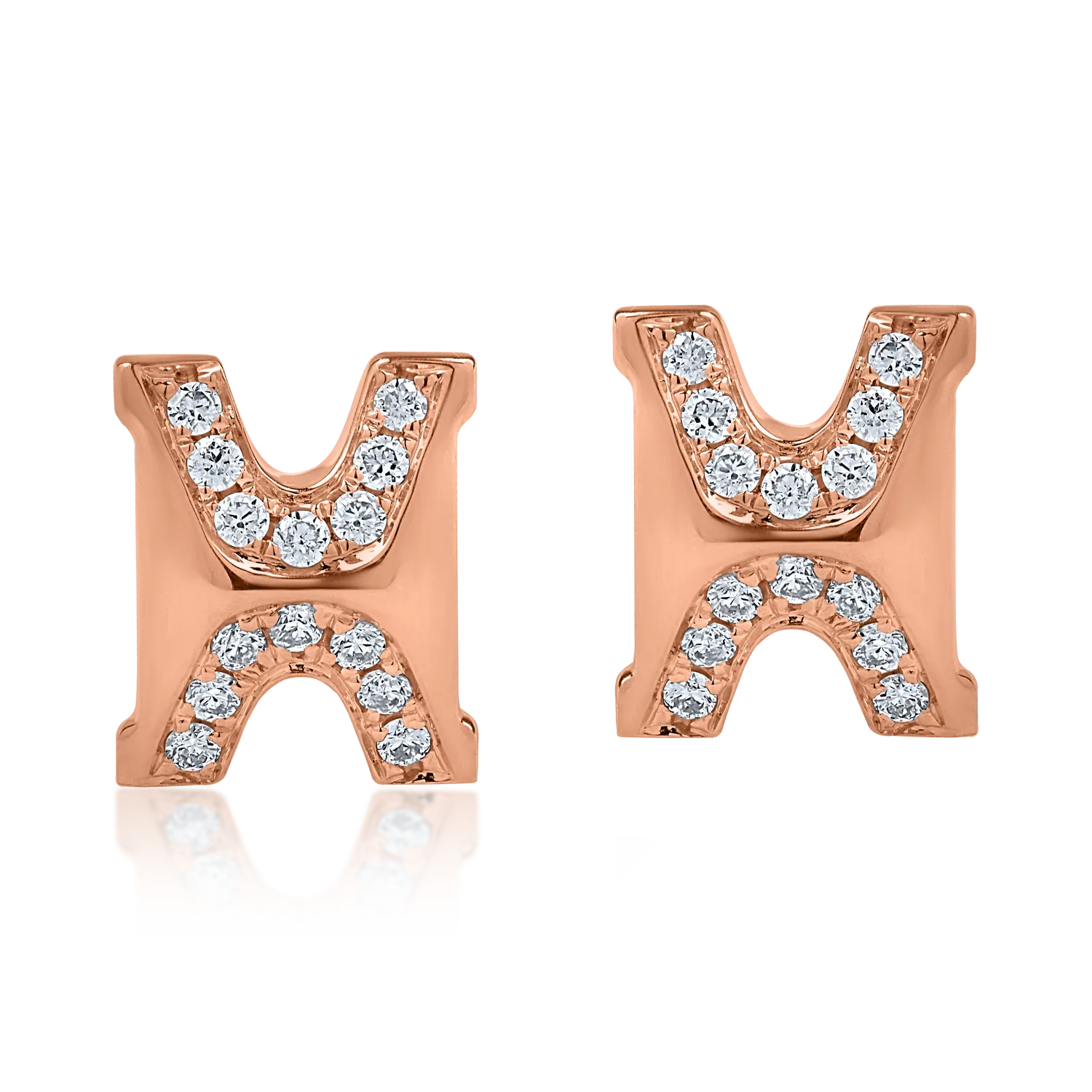 Rose gold earrings with 0.15ct diamonds