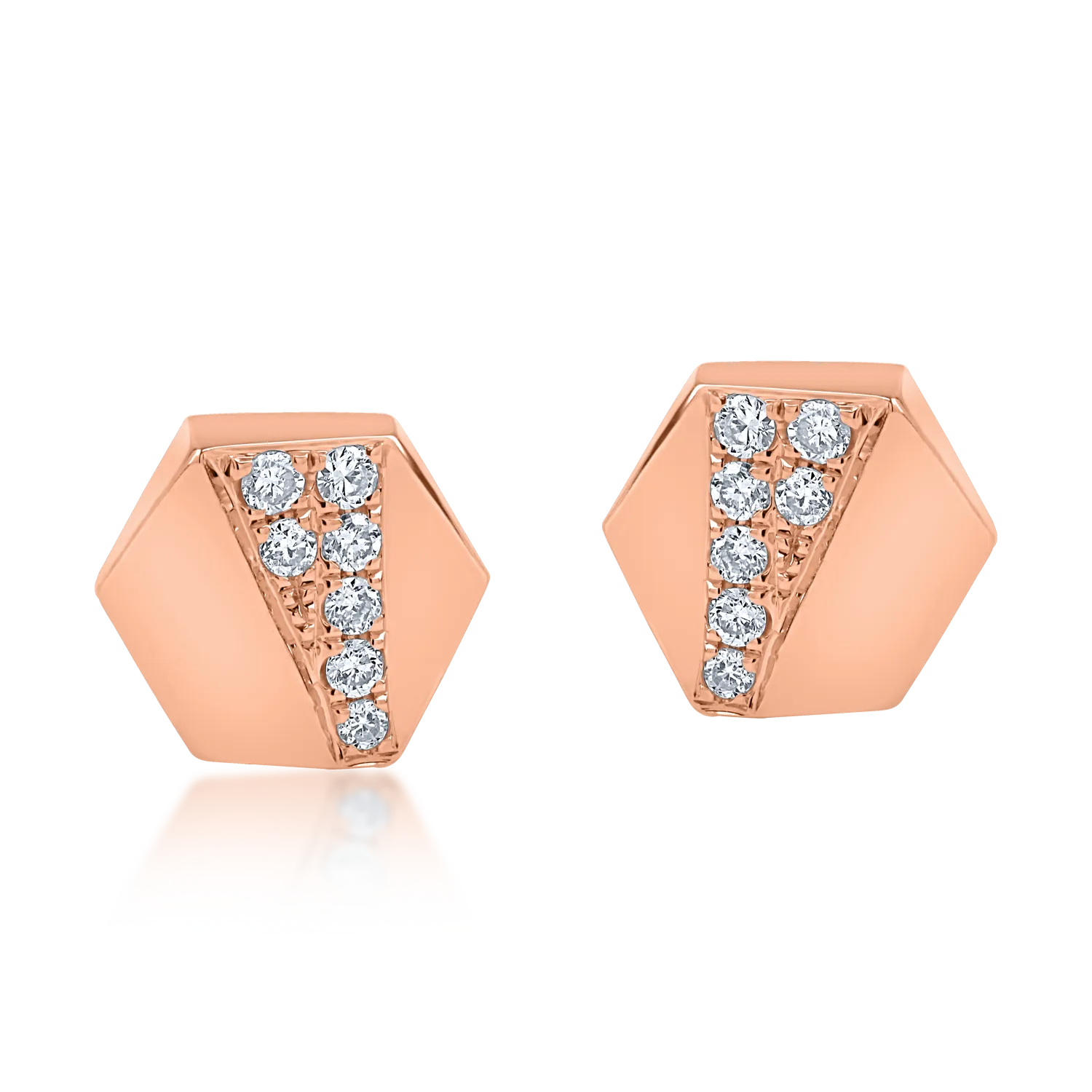Rose gold geometric earrings with 0.072ct diamonds-164163