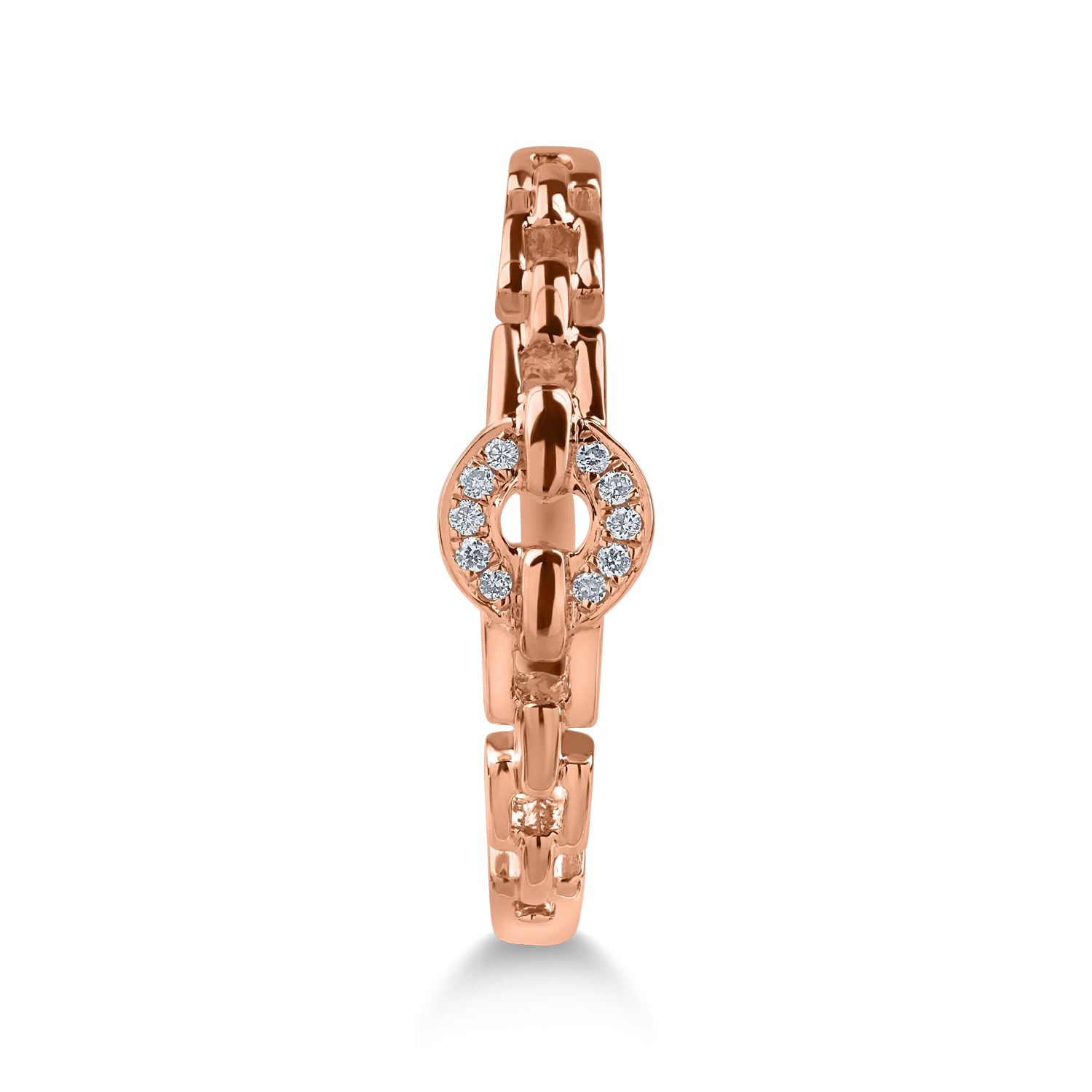 Pierścionek z różowego złota z diamentami o masie 0.02ct