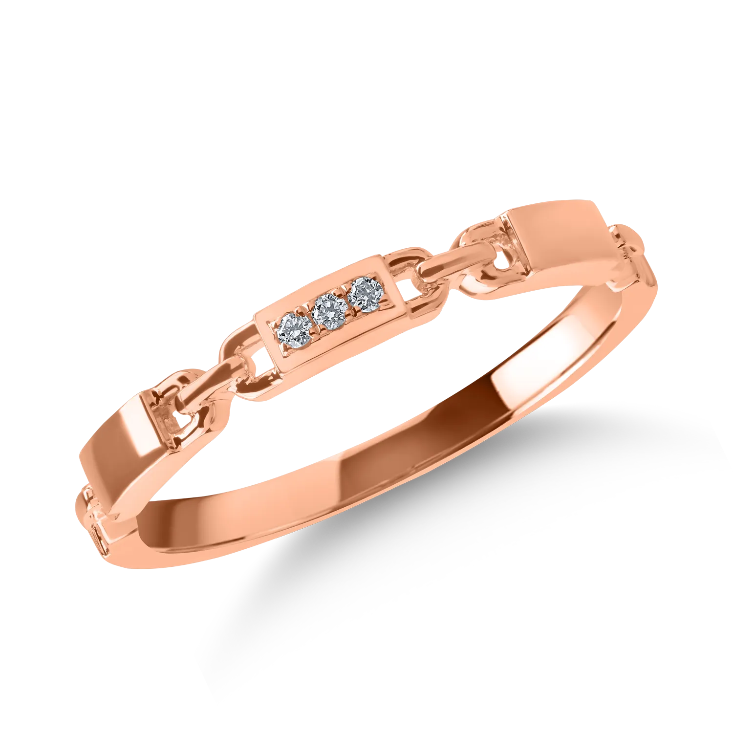 Inel din aur roz cu diamante de 0.01ct