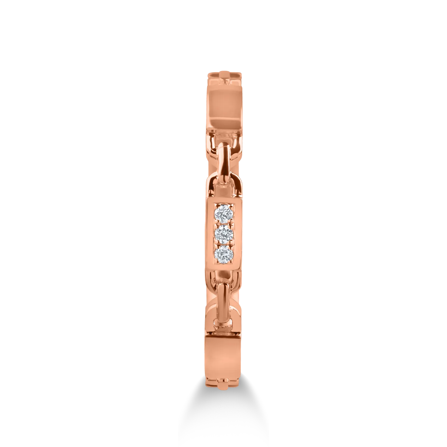 Пръстен от розово злато с диаманти 0.01ct