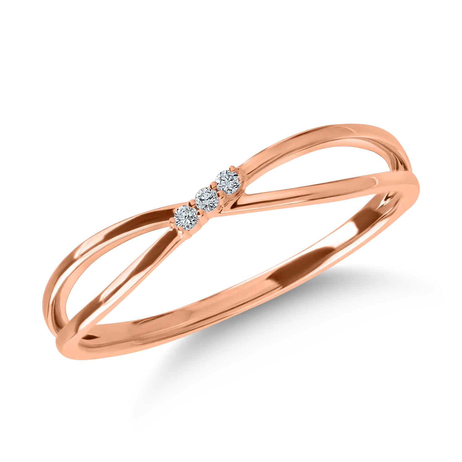 Rose gold ring with 0.023ct diamonds