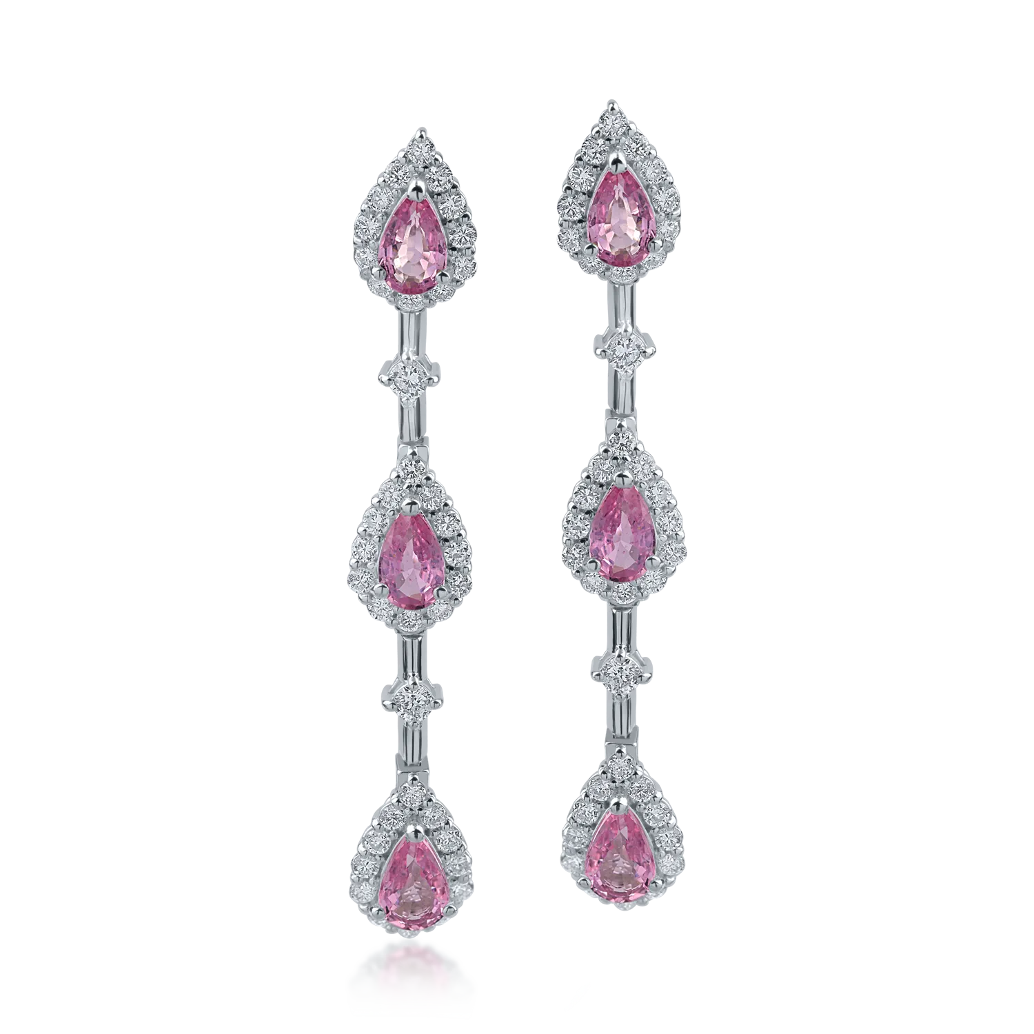 Cercei din platina cu safire roz de 1.38ct si diamante de 0.66ct-164172
