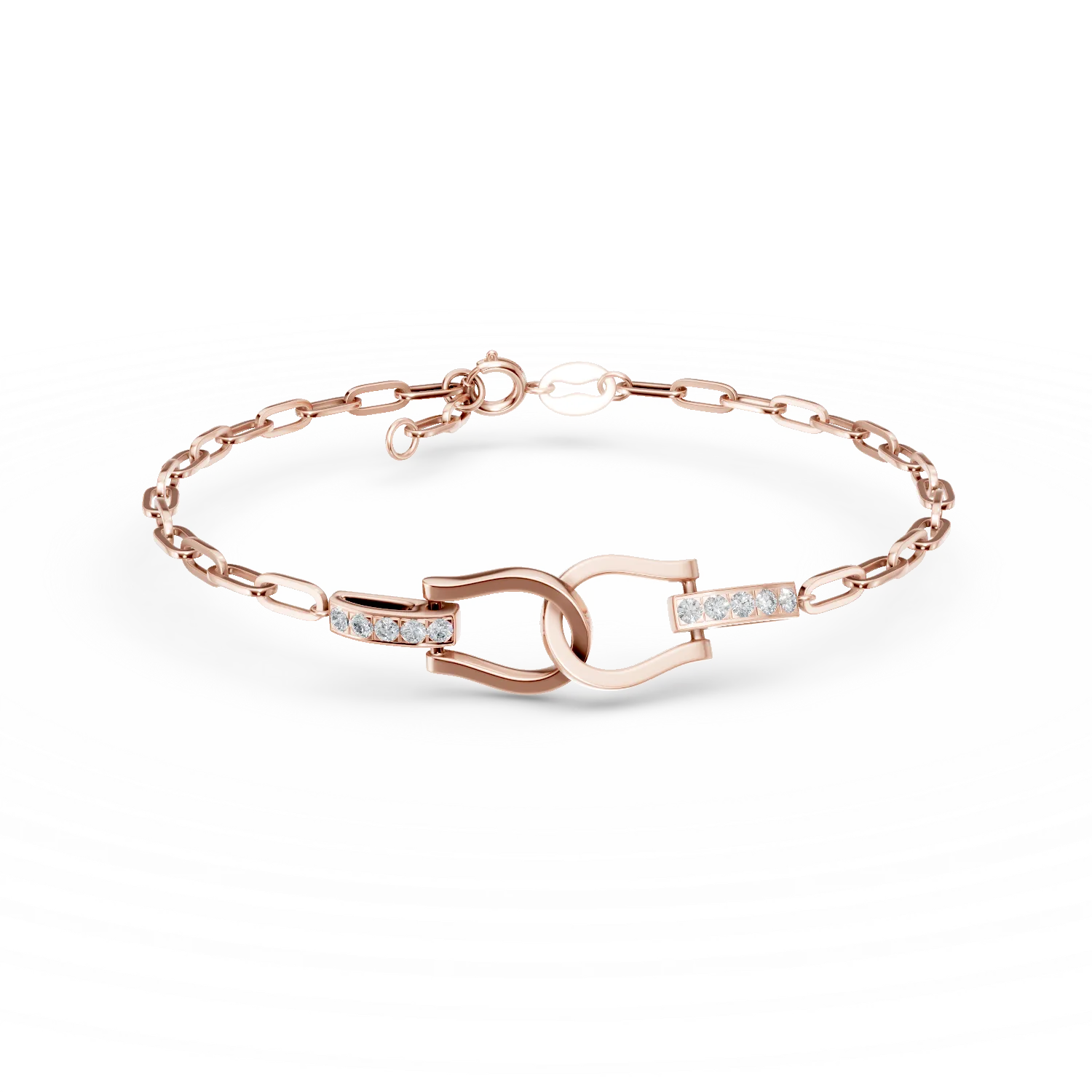Bratara din aur roz cu diamante de 0.061ct